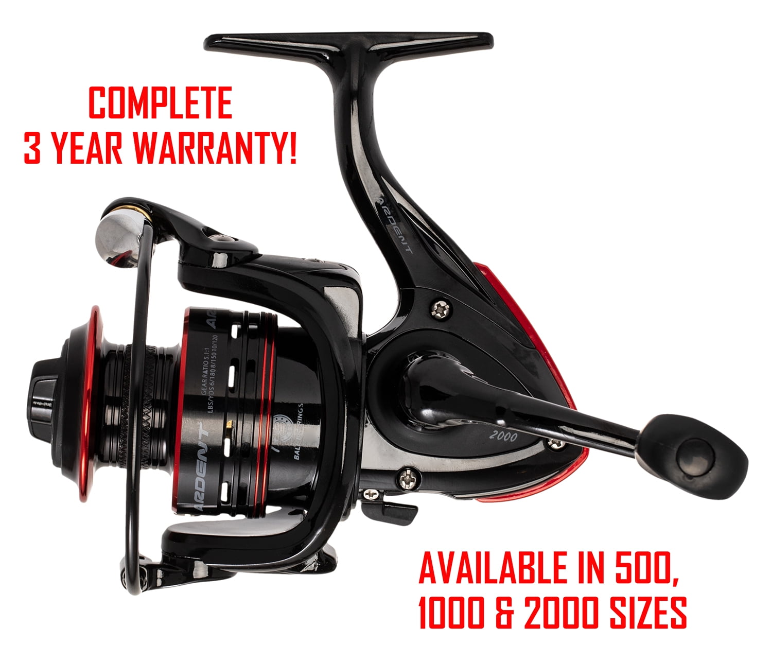 Ardent Finesse Freshwater Spinning Reel, Size 2000, 6.0:1 Gear Ratio, Lightweight Graphite Frame - Image 4