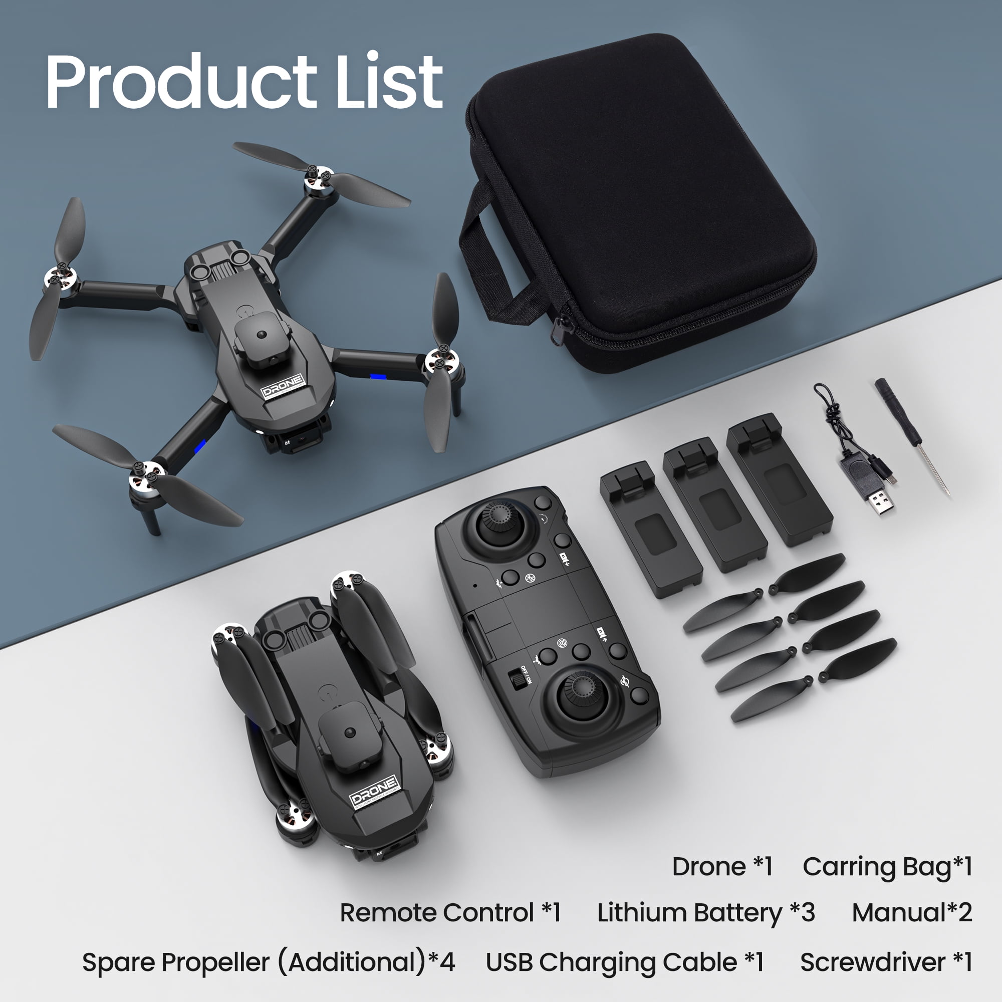 F196 Drone with 6K HD Camera, Brushless Motors, Optical Flow Sensor & Obstacle Avoidance, 3 Batteries, Black - Image 5