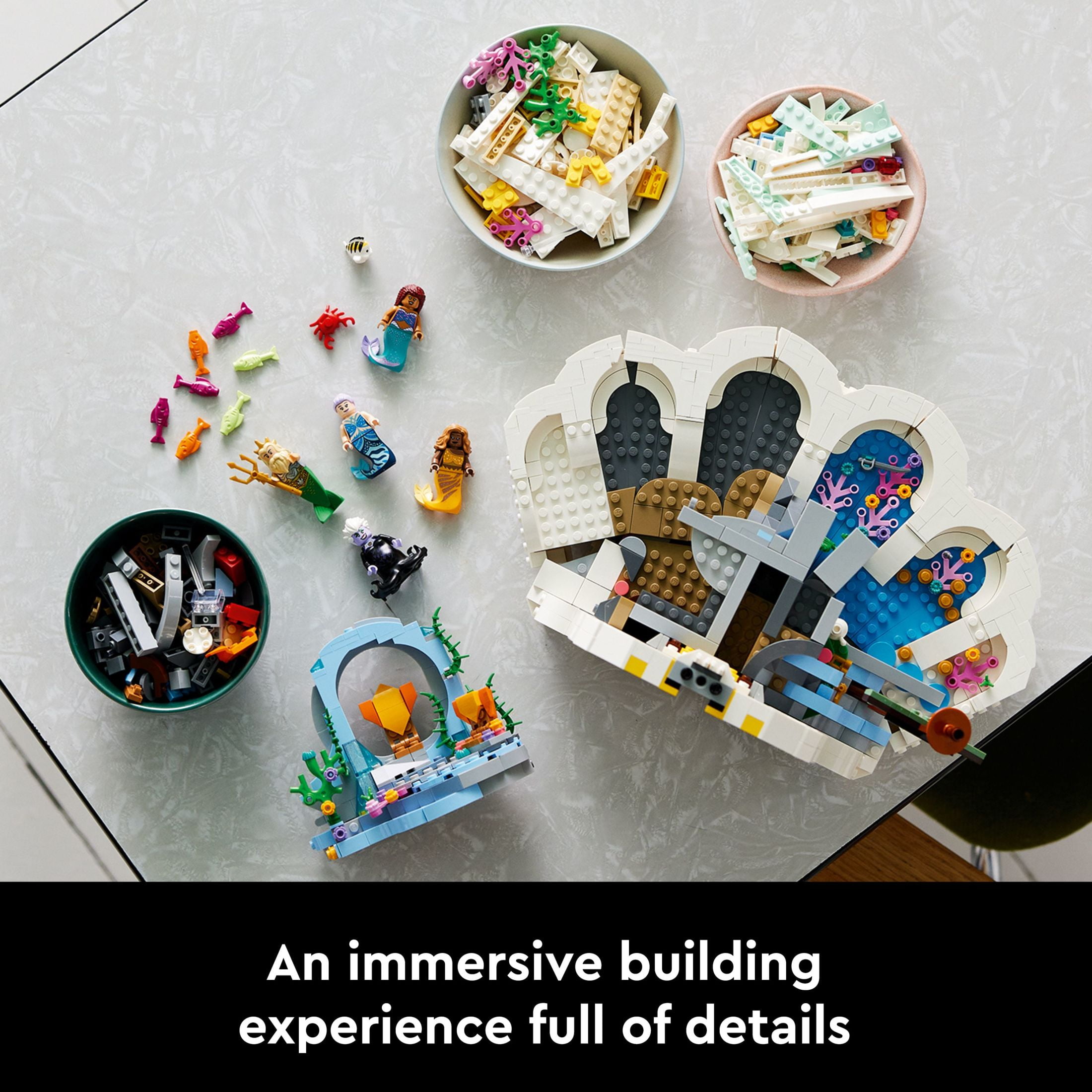 LEGO Disney The Little Mermaid Royal Clamshell 43225 Collectible Adult Building Set, Gift for Disney Princess Movie Fans Ages 18 and Up, Featuring Ariel, Ursula, King Triton, Sebastian and Flounder - Image 3