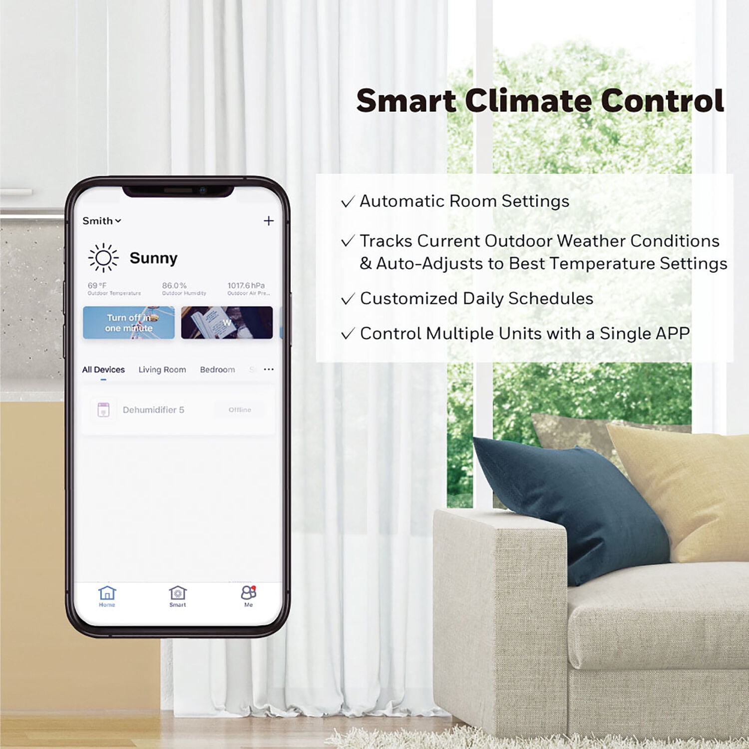 Honeywell 5,500 BTU (8,000 BTU ASHRAE) Portable Air Conditioner with Dehumidifier, Cools up to 350 sq. ft, HF8CESVWK5 - Image 12