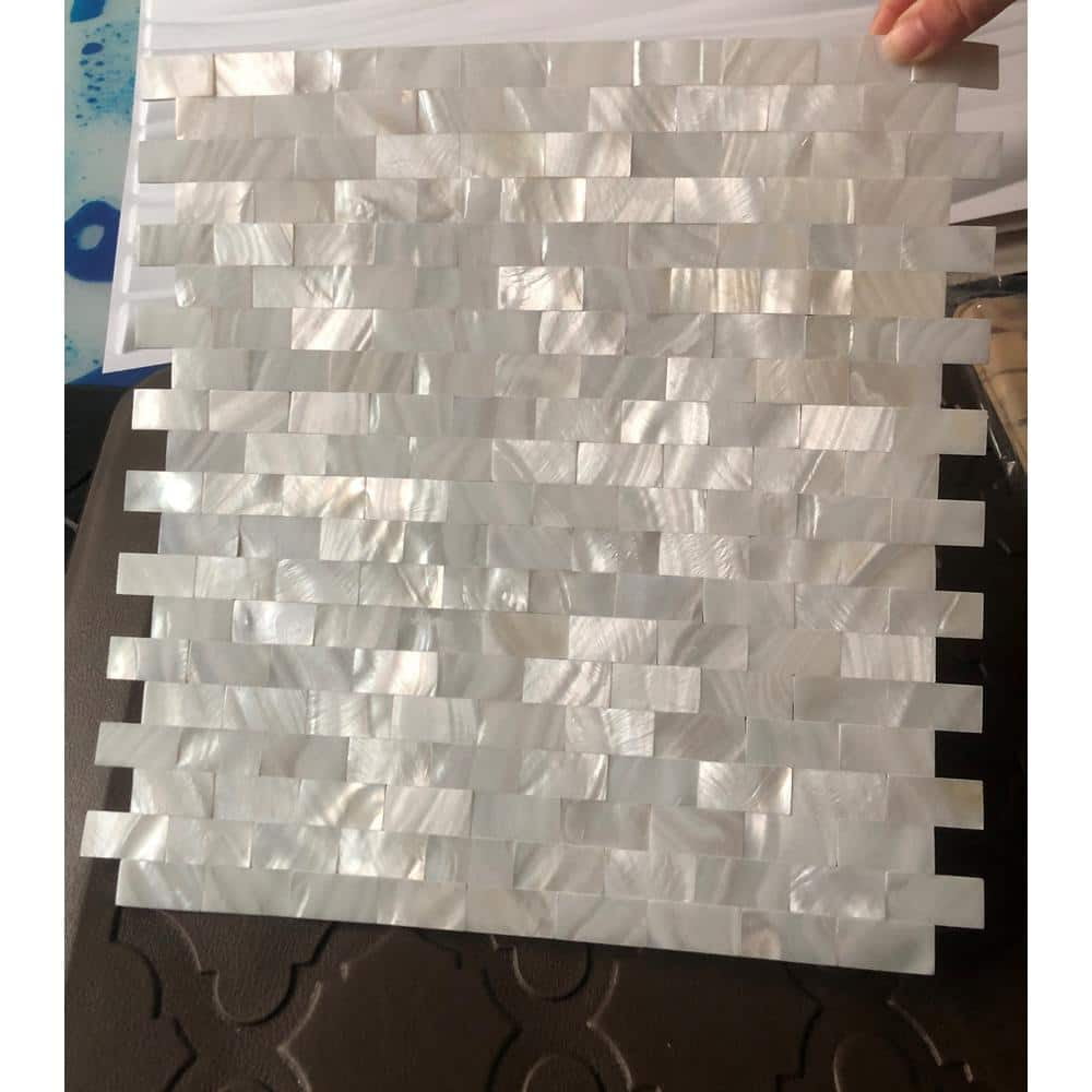 Art3d 10 Pieces 12" x12" Mother of Pearl Shell Mosaic Tile for Kitchen Backsplash Wall Tile Groutless Subway - Image 3