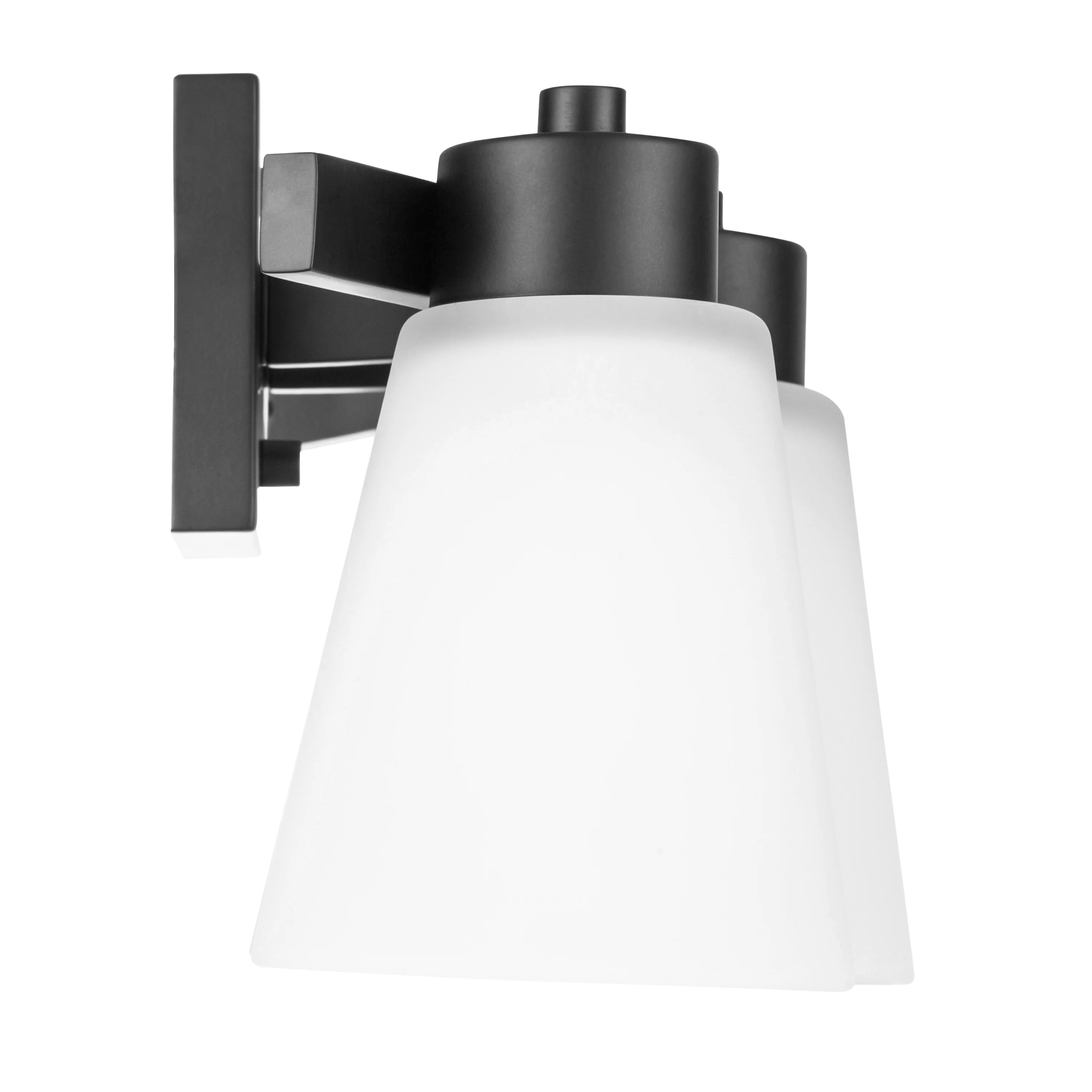 Prominence Home Fairendale 3-Light Matte Black Bathroom Vanity Light with Frosted Glass Shade - Image 3