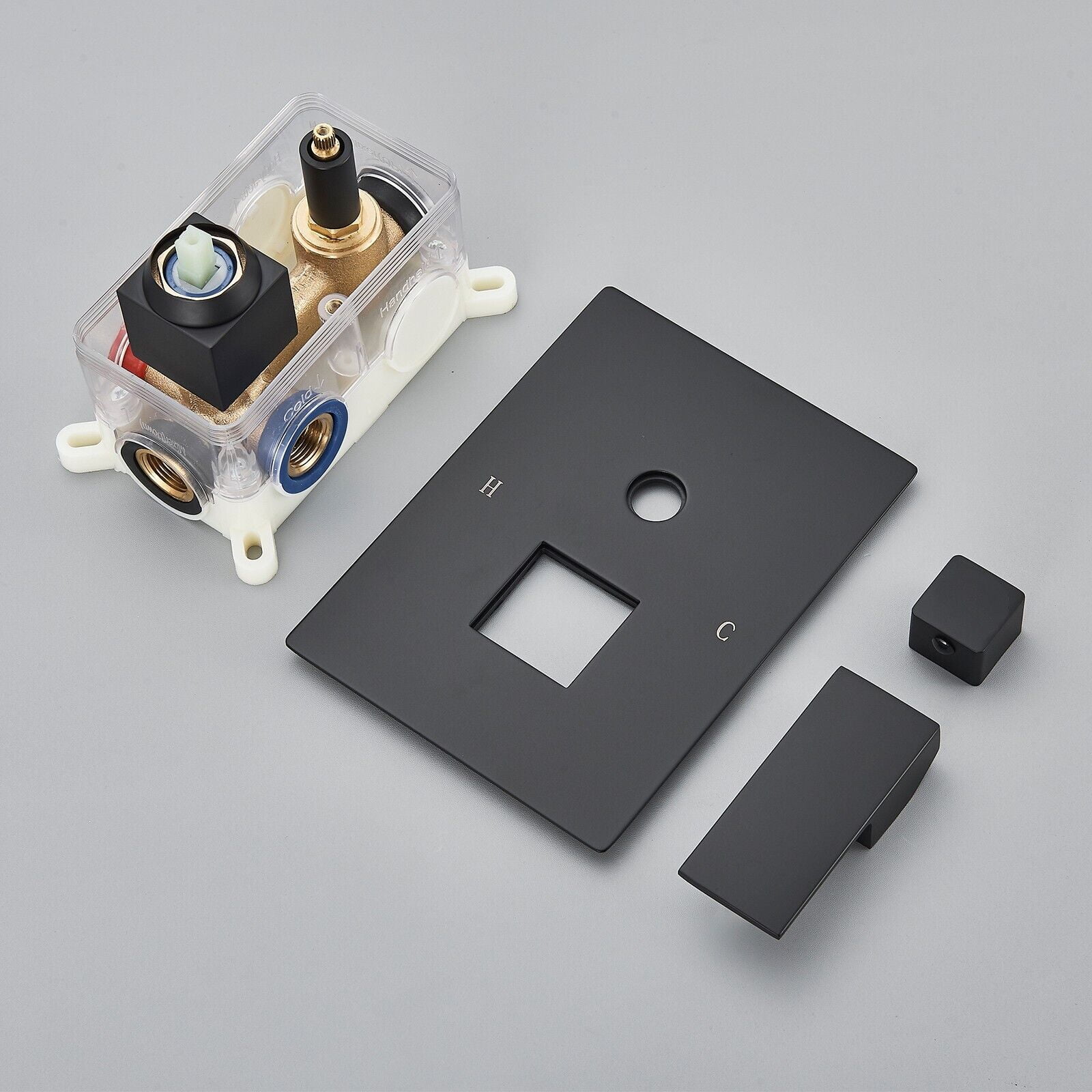 Zovajonia Matte Black Shower System 8 Inches Shower Faucet Set, Rain Shower Head with Handheld Spray Bathroom Ceiling Mount Shower Fixtures - Image 5