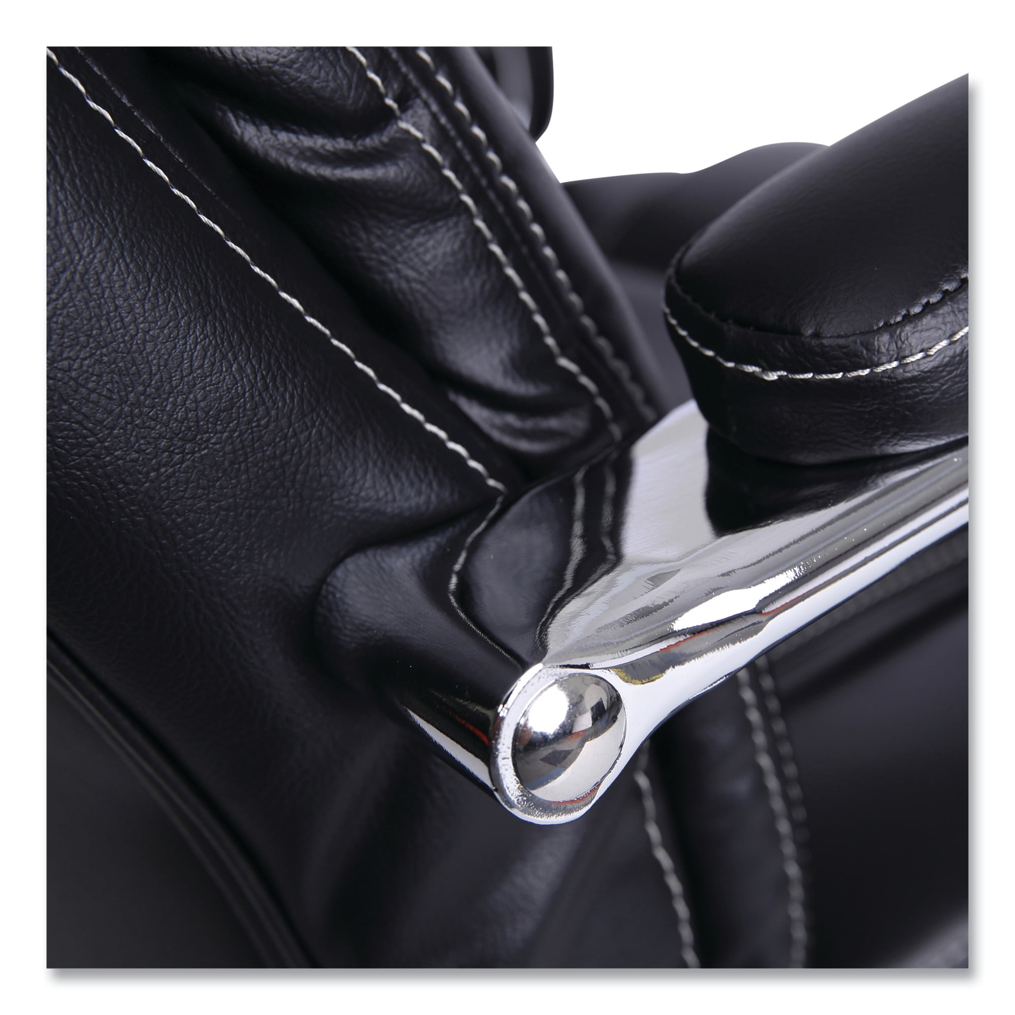 Alera Maxxis Series Big/Tall Bonded Leather Chair, Black Seat/Back, Chrome Base - Image 8