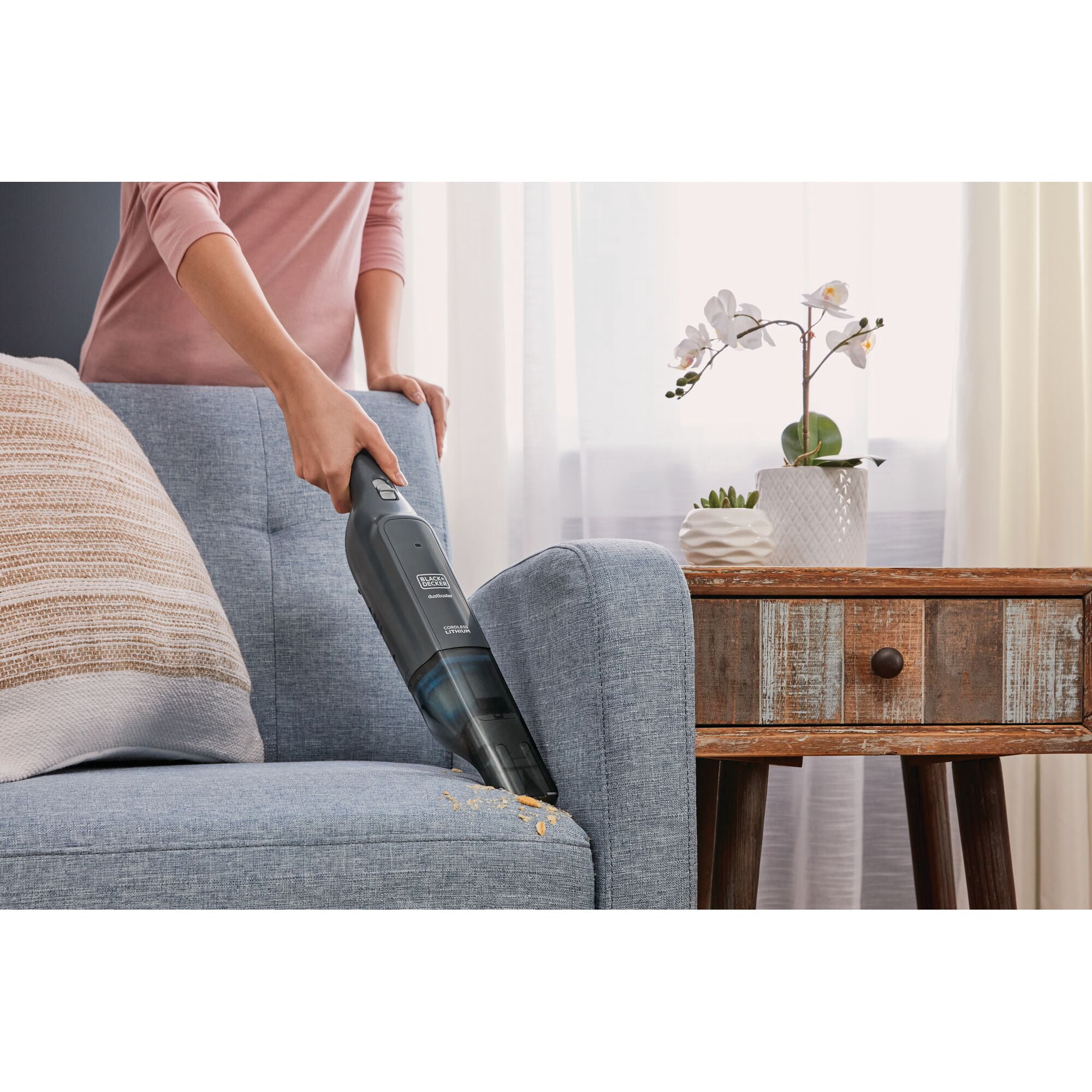 BLACK+DECKER Dustbuster Cordless Hand Vacuum AdvancedClean Slim with Charger, Filter and Brush Crevice Tool, HLVC320B01 - Image 2