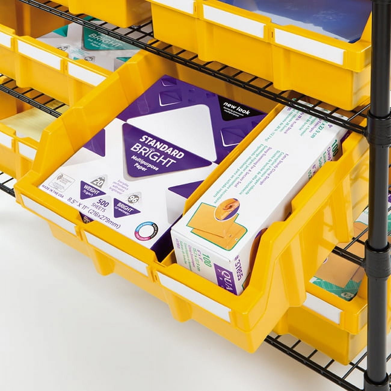 Seville Classics 8-Tier NSF 24-Bin Rack, 36" W x 14.25" D x 63.5" H, Yellow - Image 5