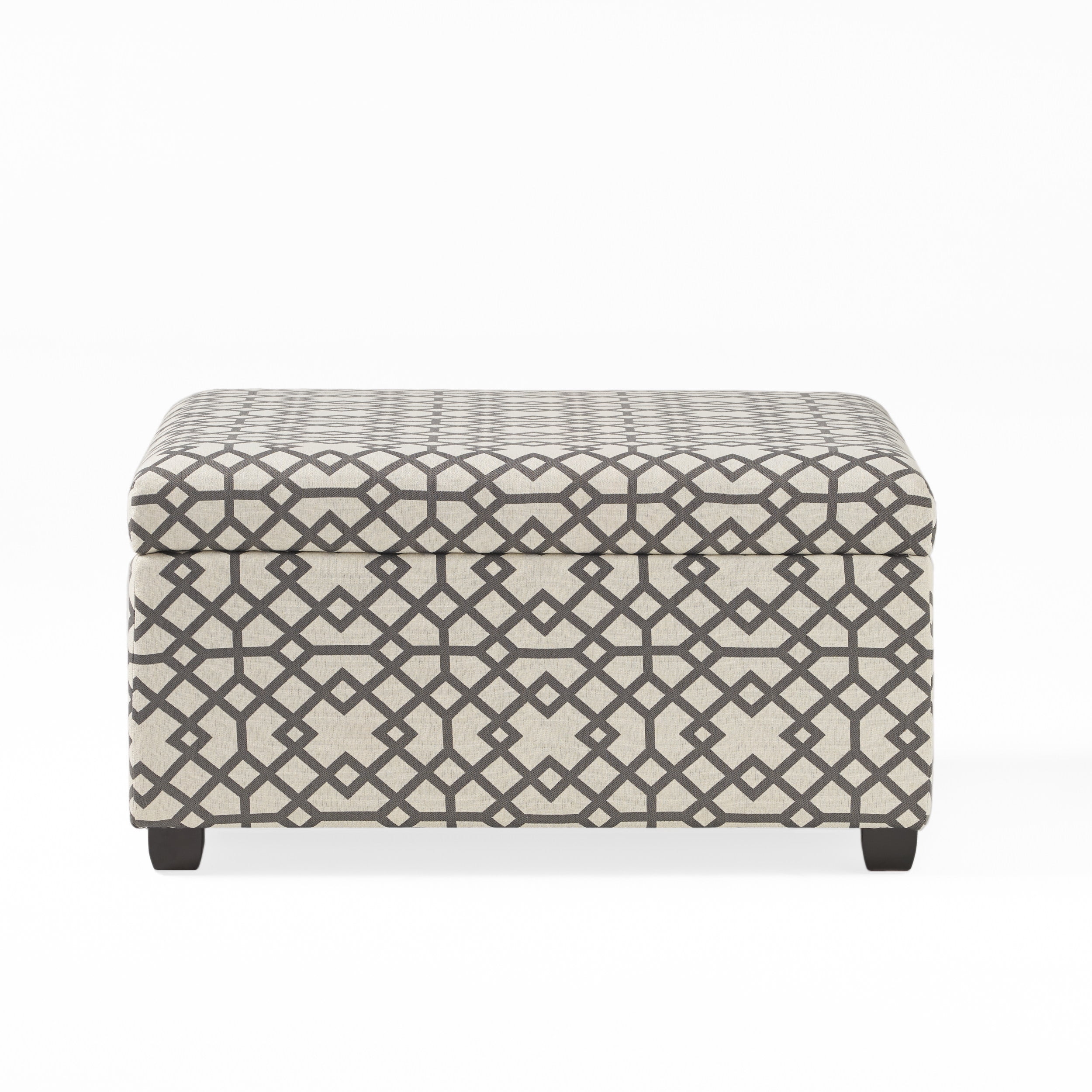 Noble House Bessley Square Lift Top Ottoman, Grey Geometric - Image 7