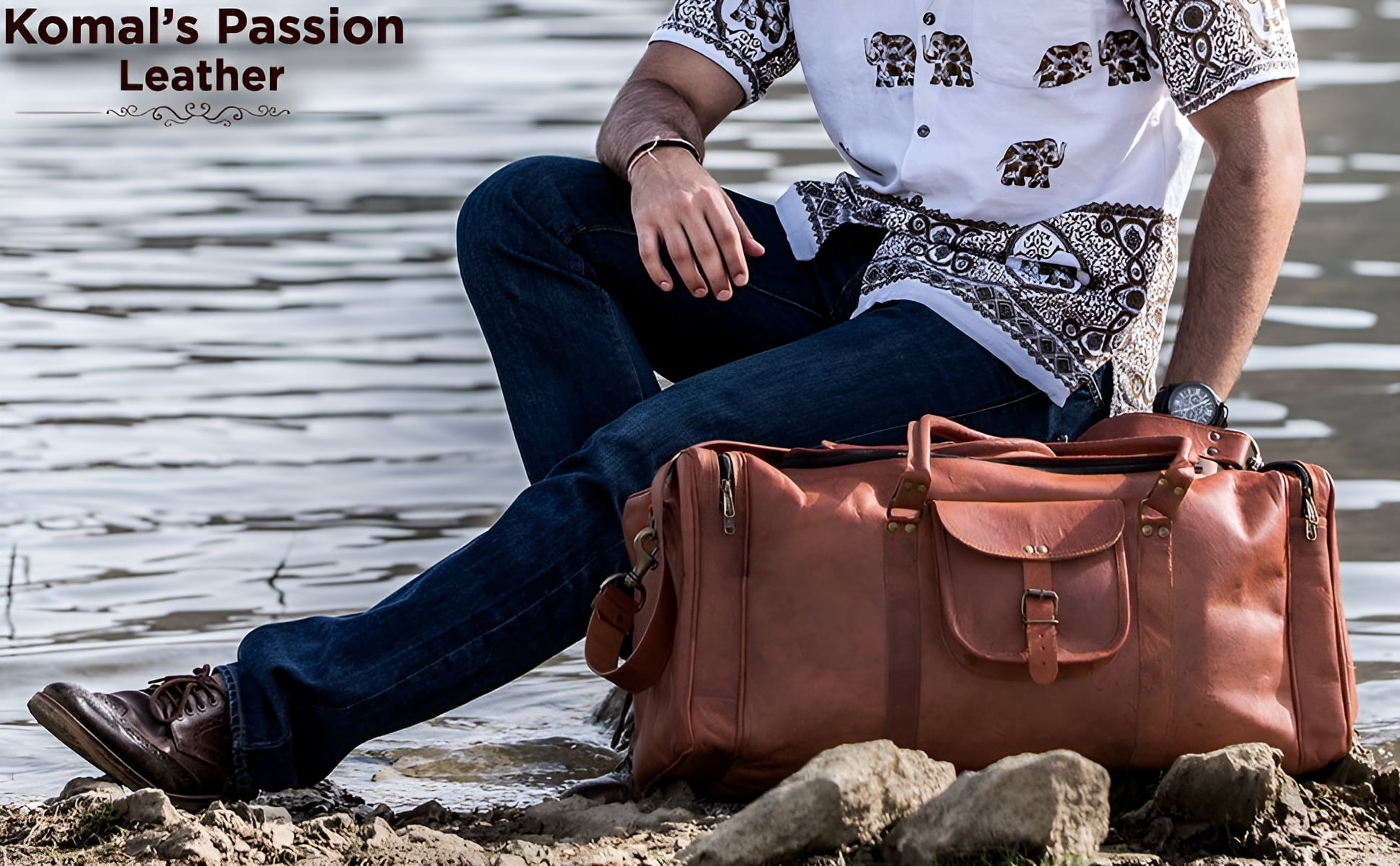 21 Inch Vintage Leather Duffel Travel Gym Sports Overnight Weekend Duffle Bags for men and women - Image 6