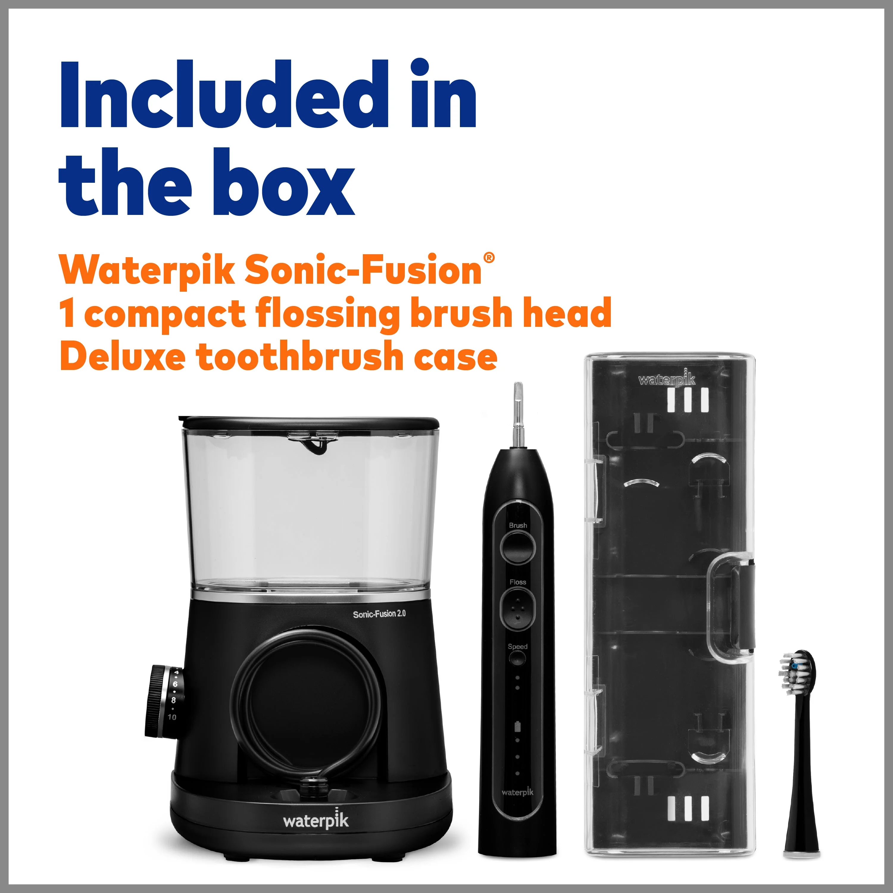 Waterpik Sonic-Fusion 2.0 Flossing Toothbrush, Electric Toothbrush & Water Flosser Combo, Black - Image 12