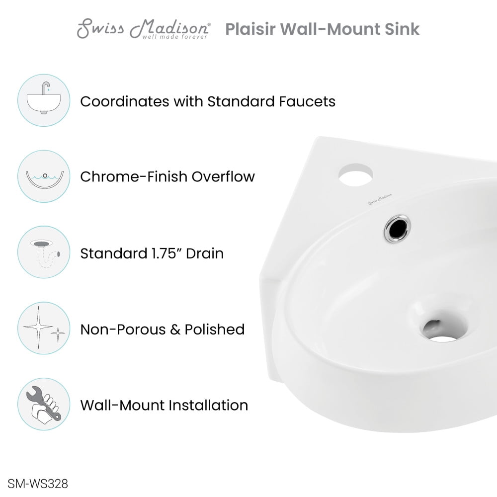 Plasir Corner Wall Hung Sink - Image 7