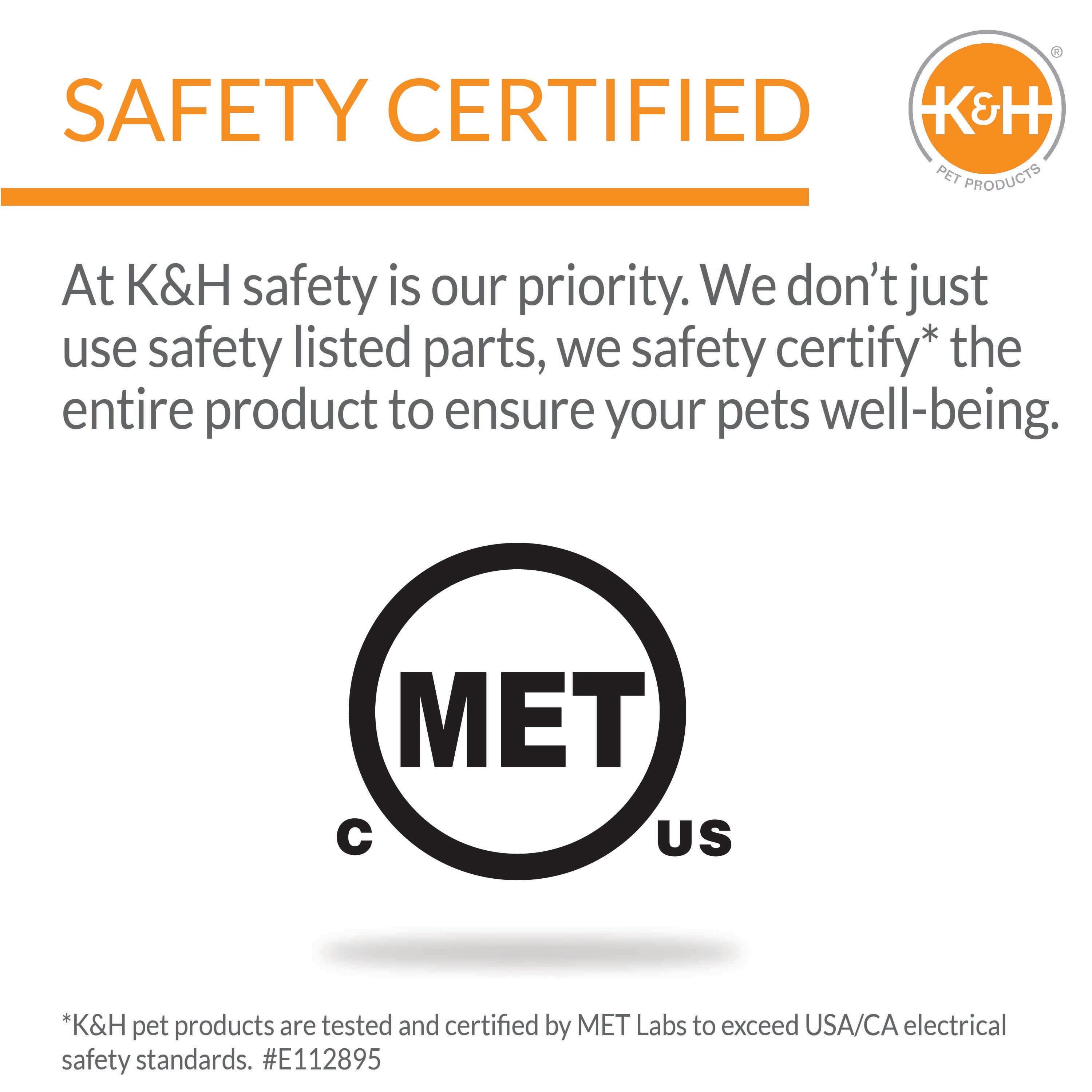 K&H Pet Products Mother’s Heartbeat Heated Puppy Bed Heated Bed + Bone Pillow Gray Large Breed Heartbeat 16 X 20 Inches - Image 5