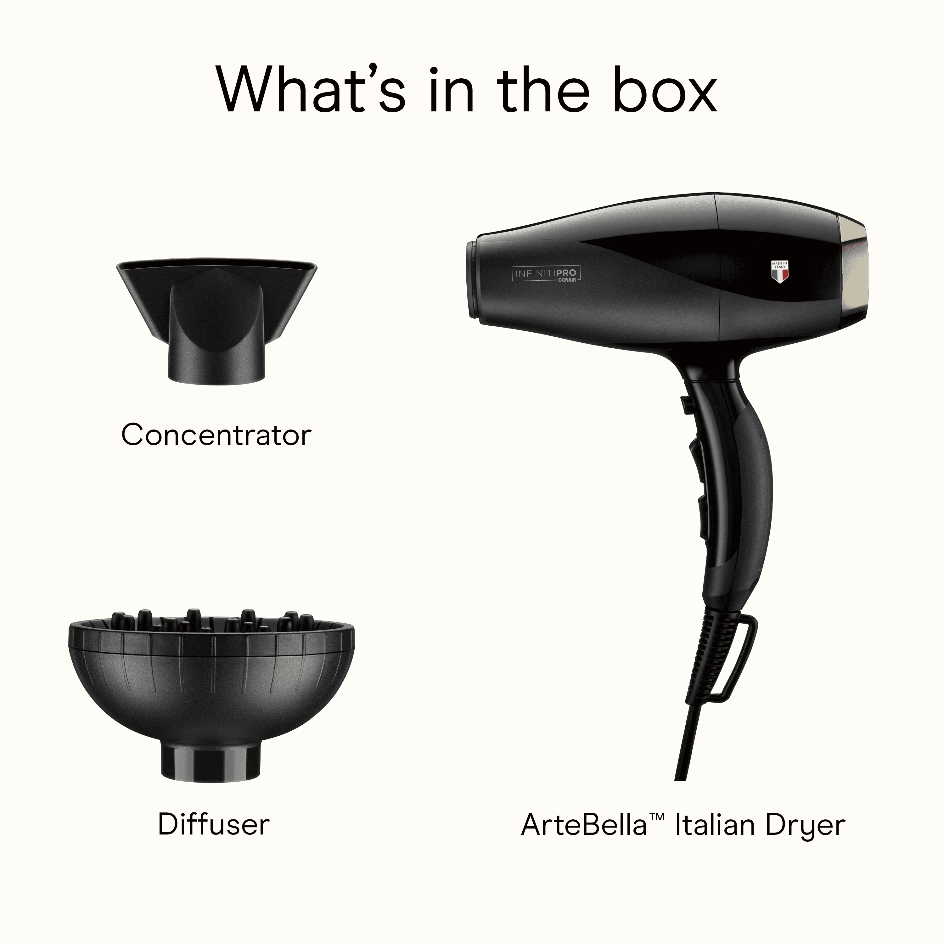 INFINITI PRO CONAIR ArteBella Hair Dryer, Italian-Made Professional Hair Blow Dryer - Image 3