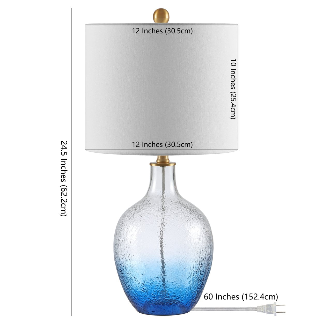 Safavieh Merla 23.75 in. Glass Table Lamp, Ombre Blue - Image 3