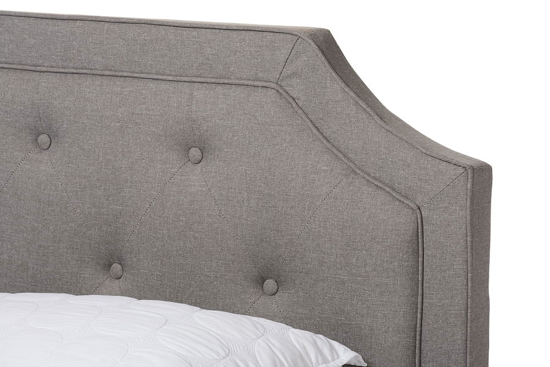 Baxton Studio Willis Light Grey Fabric Upholstered Queen Size Bed - Image 5