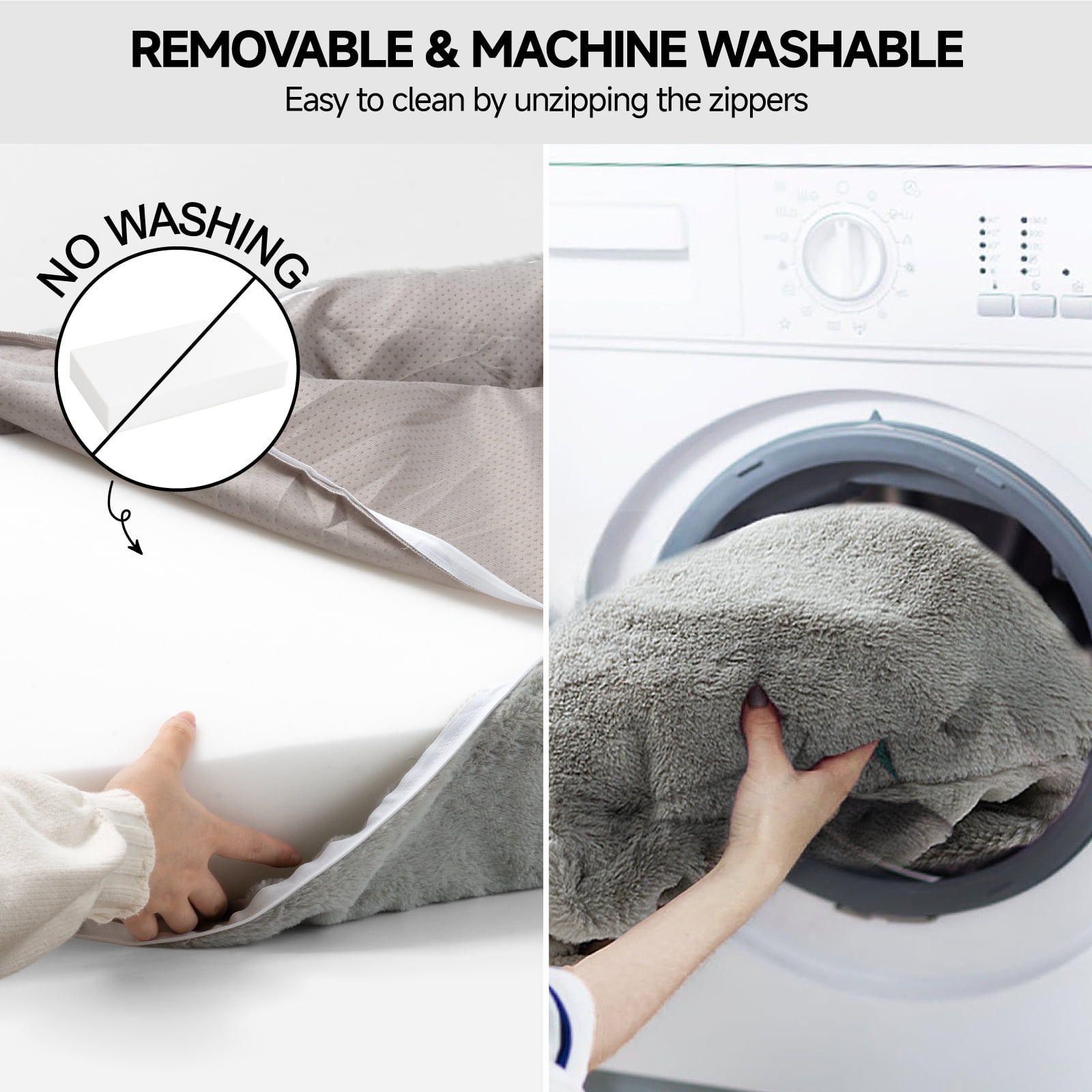 Mewoofun Cat Bed Dog Couch Cozy Soft Plush Fluffy Warm Pet Sofa for Small Medium Cats Dogs,Gray - Image 5