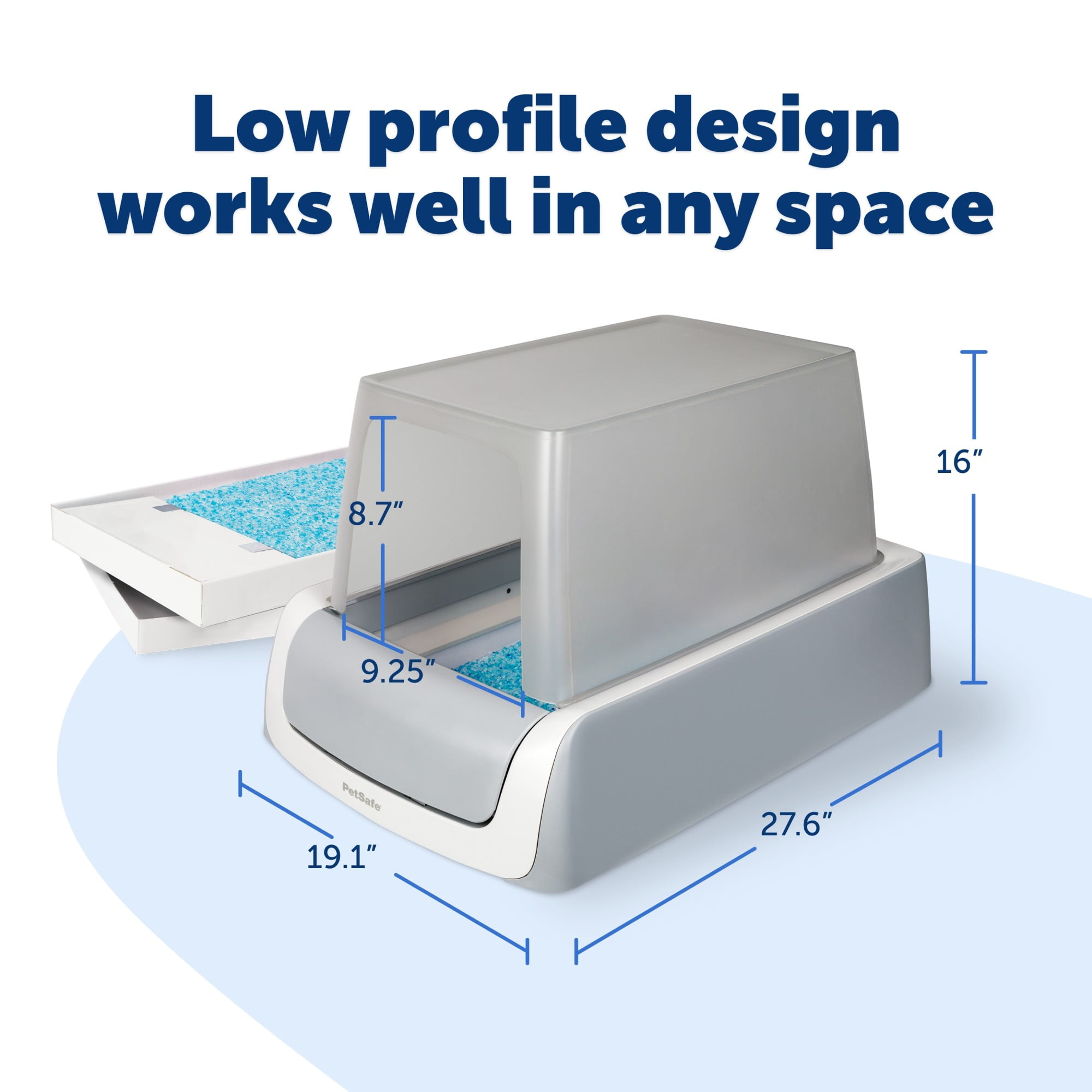 PetSafe ScoopFree Crystal Pro Legacy Front-Entry Self-Cleaning Cat Litter Box, Automatic, Gray - Image 2