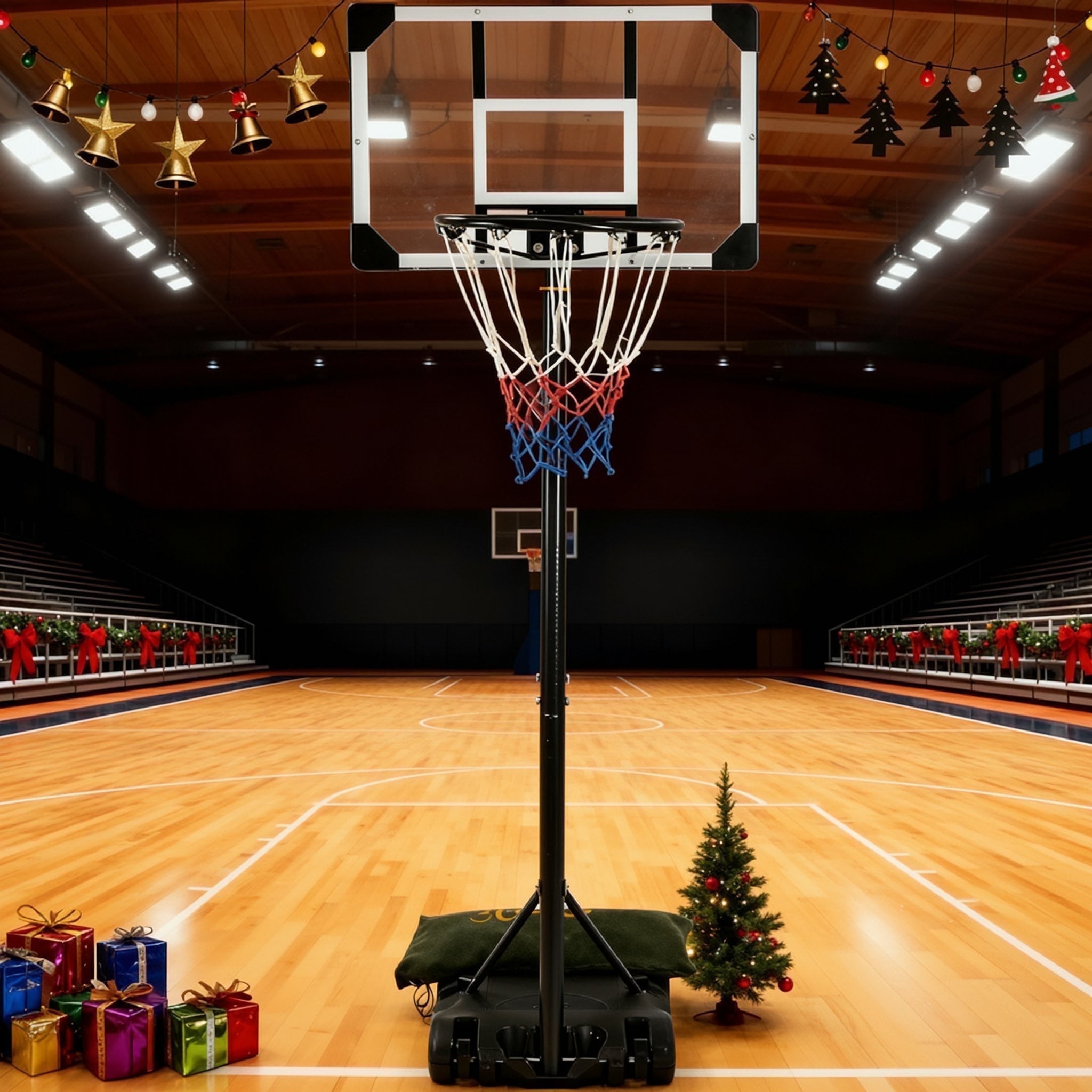 Naipo 28in Basketball Hoop Basketball Goal System Height Adjustable 5.1ft to 7ft Court for All Age Ranges Indoor Outdoor Use - Image 9