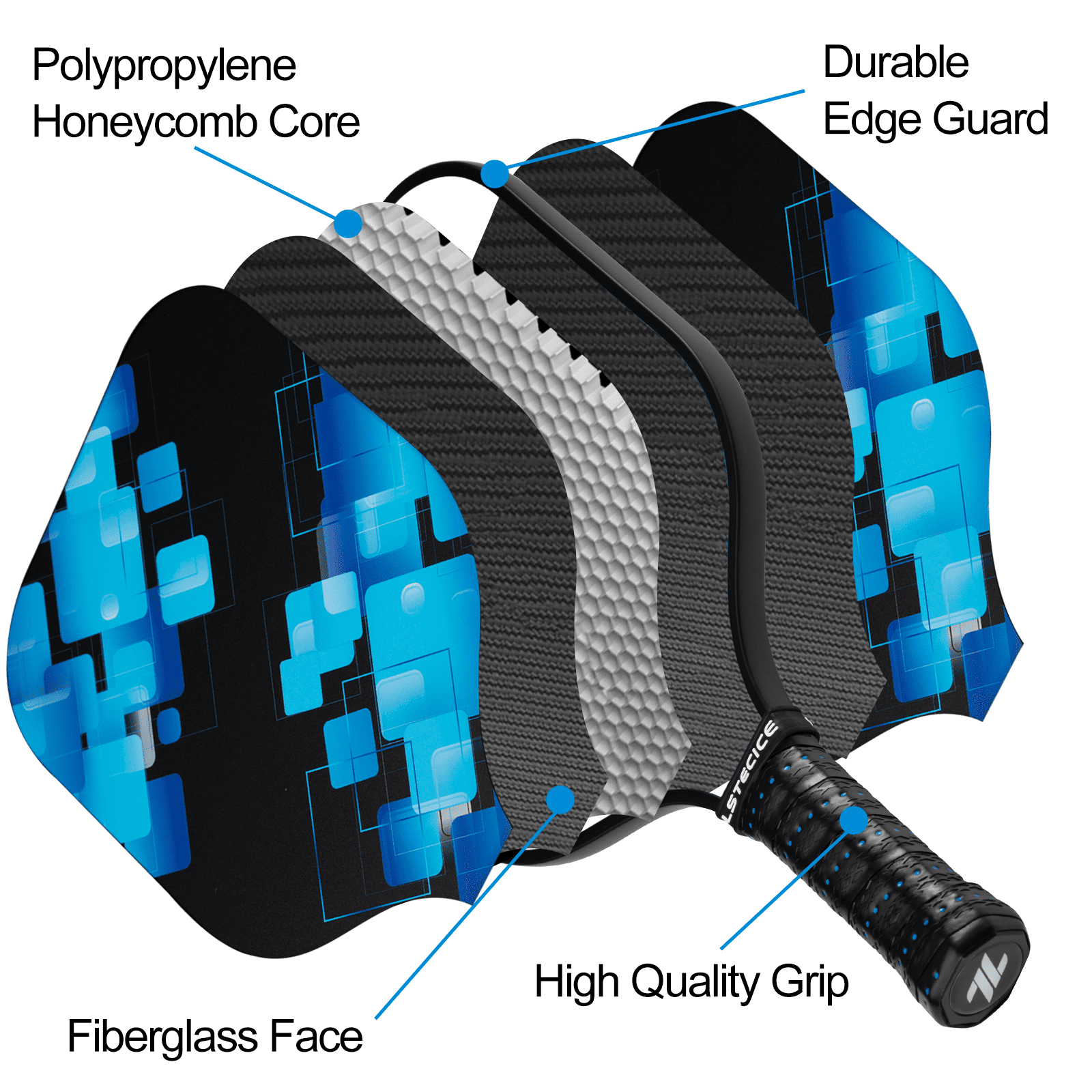 LSTECICE Pickleball Paddles, Fiberglass Surface Polymer Core Pickleball Set of 4, with Portable Case - Image 7