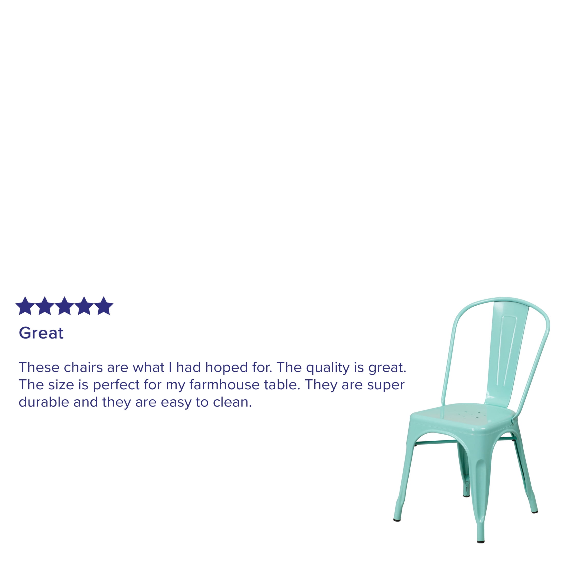 Flash Furniture Tenley Adult Commercial-Grade Metal Indoor/Outdoor Stackable Dining Chair, Mint - Image 11