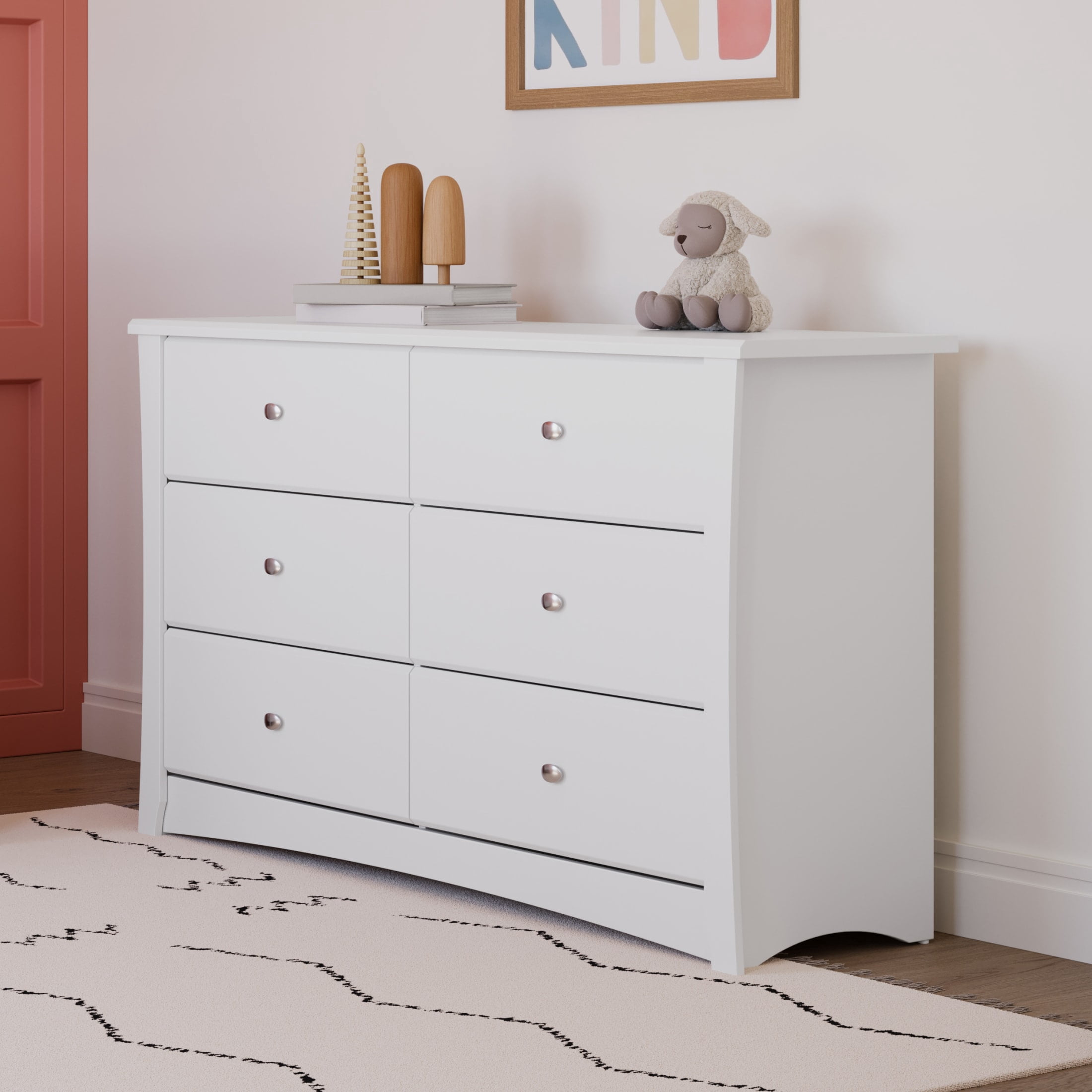 Storkcraft Crescent 6 Drawer Nursery Dresser, White - Image 13