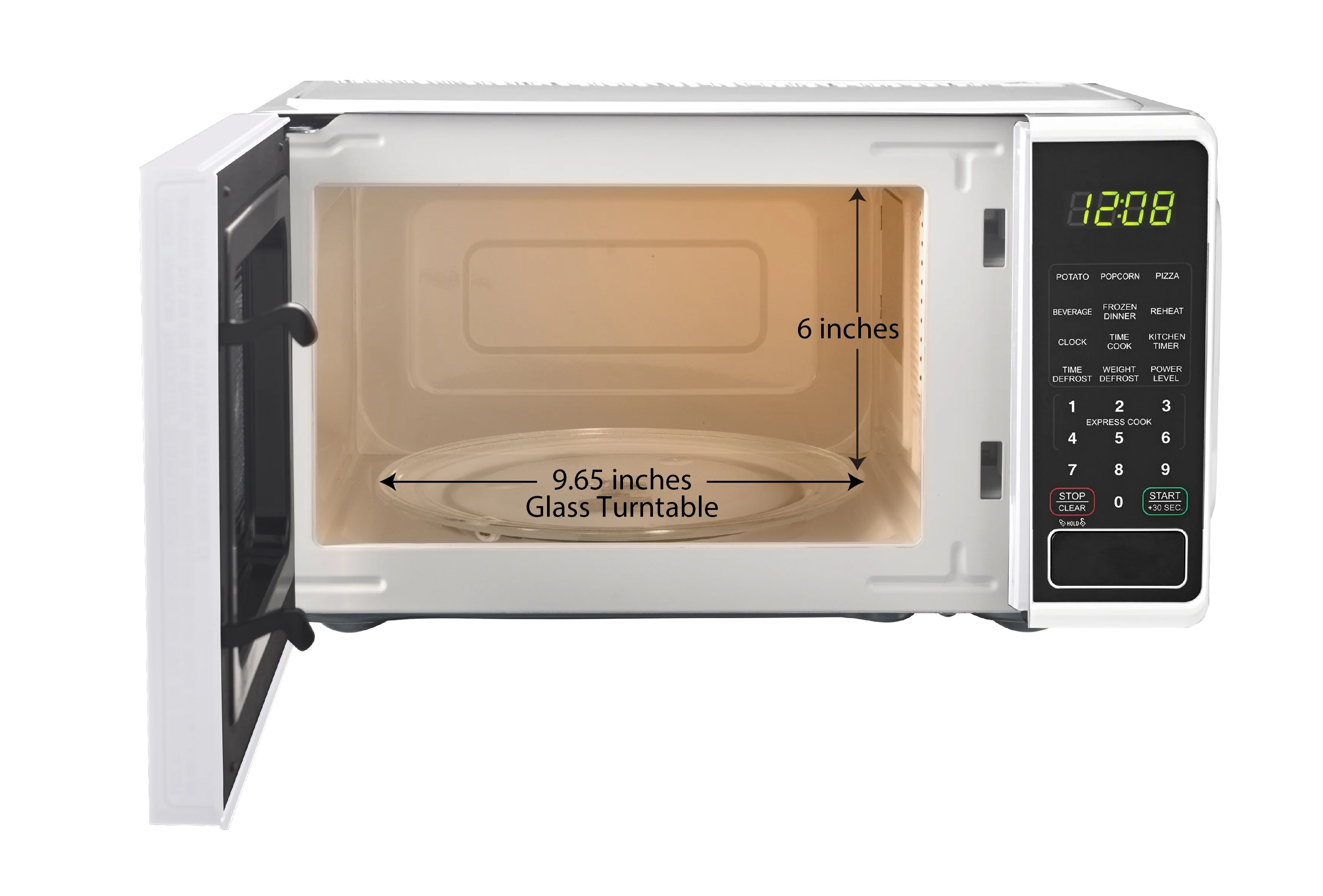 Mainstays 0.7 Cu ft Countertop Microwave Oven, 700 Watts, White - Image 2
