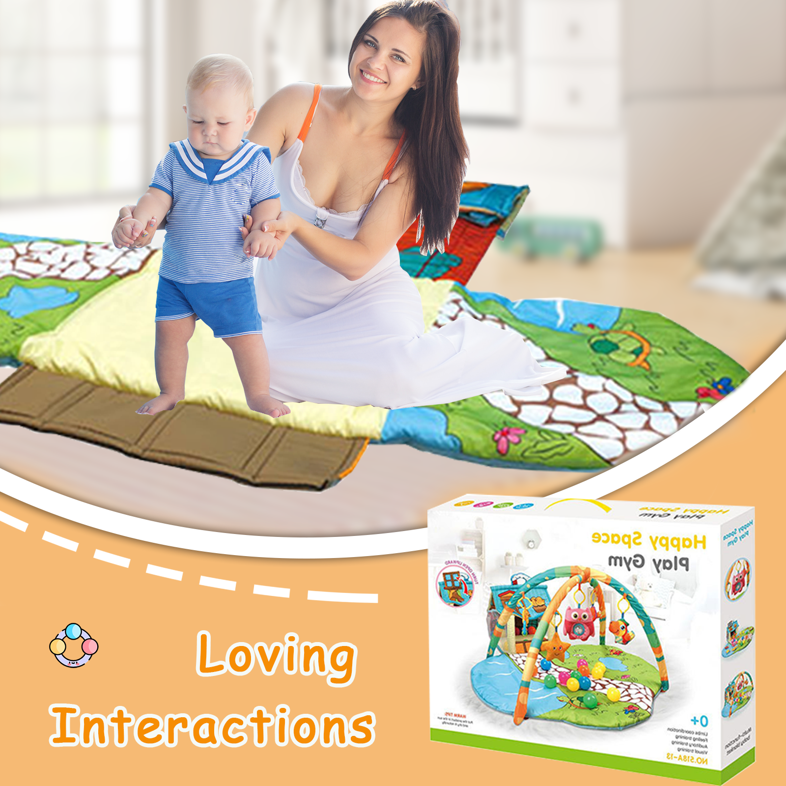 Baby Play Gym Mat,Tummy Time Mat with 5 Detachable Toys,Easy to Install & Clean Baby Activity Mat,Gift for Newborn Essentials, Promote Visual, Hearing, Touch for Baby to Toddler - Image 7