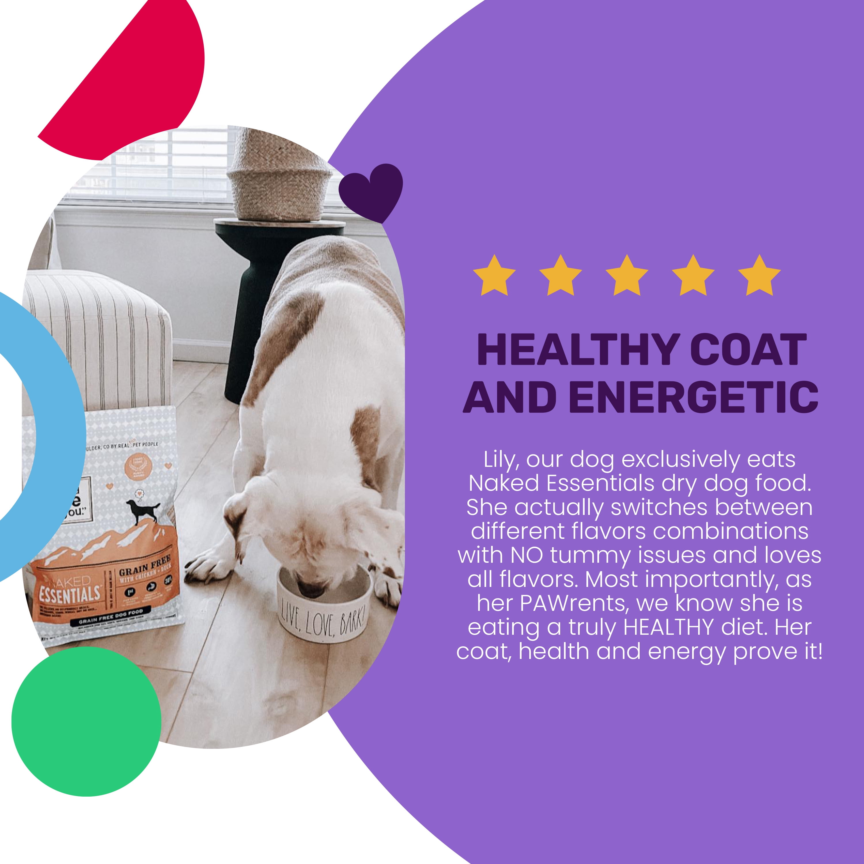 "I and love and you" Naked Essentials Dry Dog Food, Grain-Free Chicken & Duck, 23 lb - Image 6