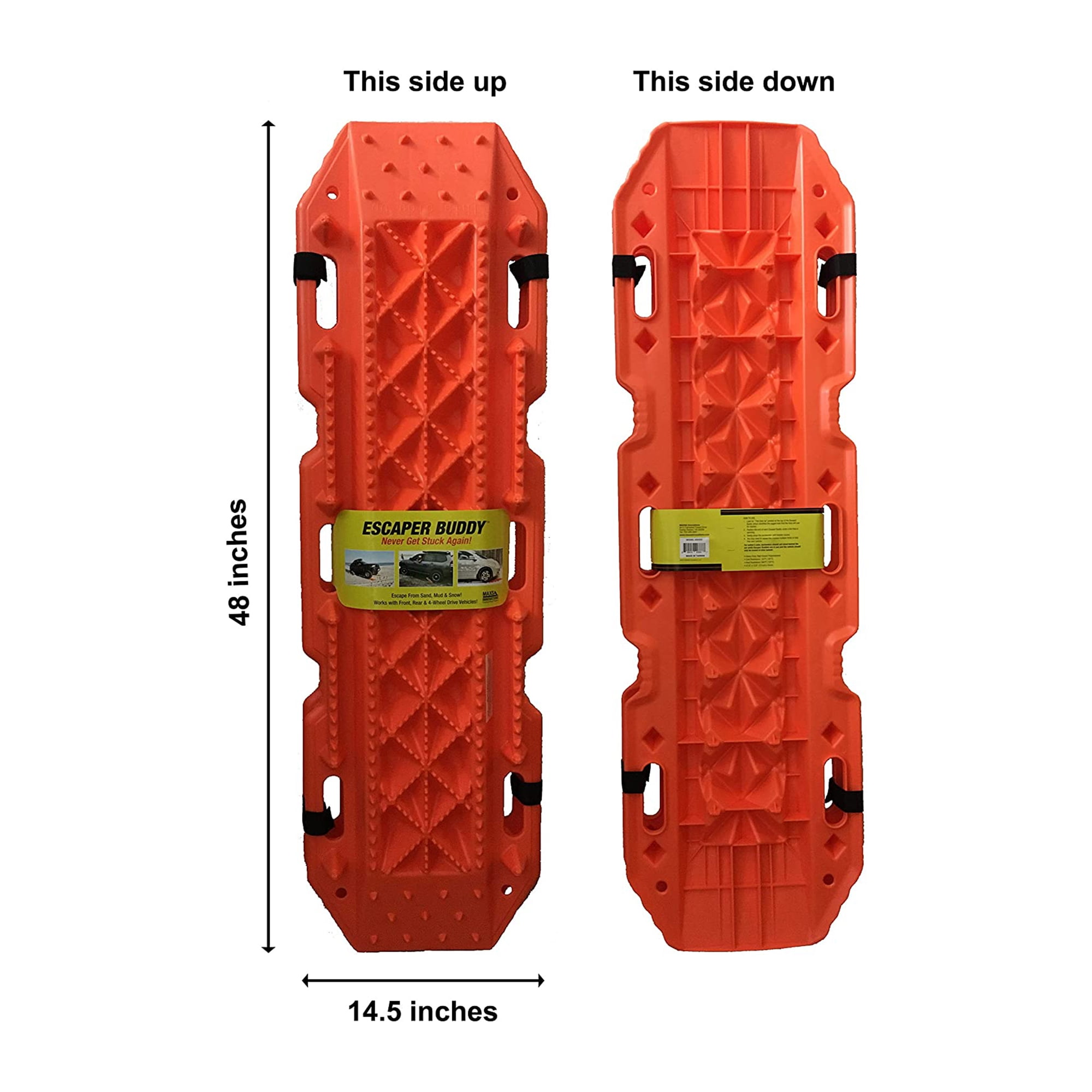Maxsa Innovations Escaper Buddy Heavy Duty Traction Mats, Orange (2 Pack) - Image 7