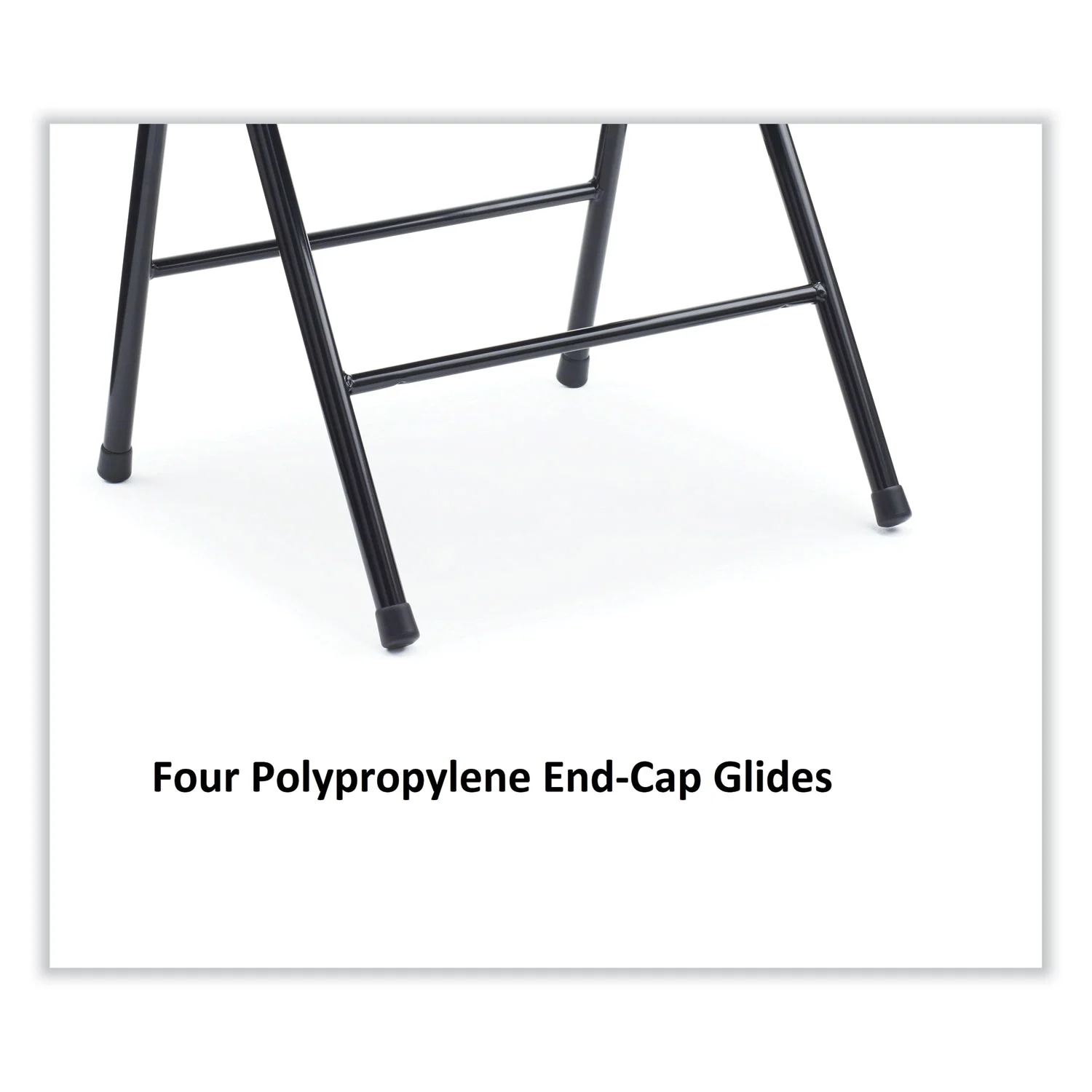 Alera Armless Steel Folding Chair, Supports up to 275 lb, Black, 4/Carton - Image 2