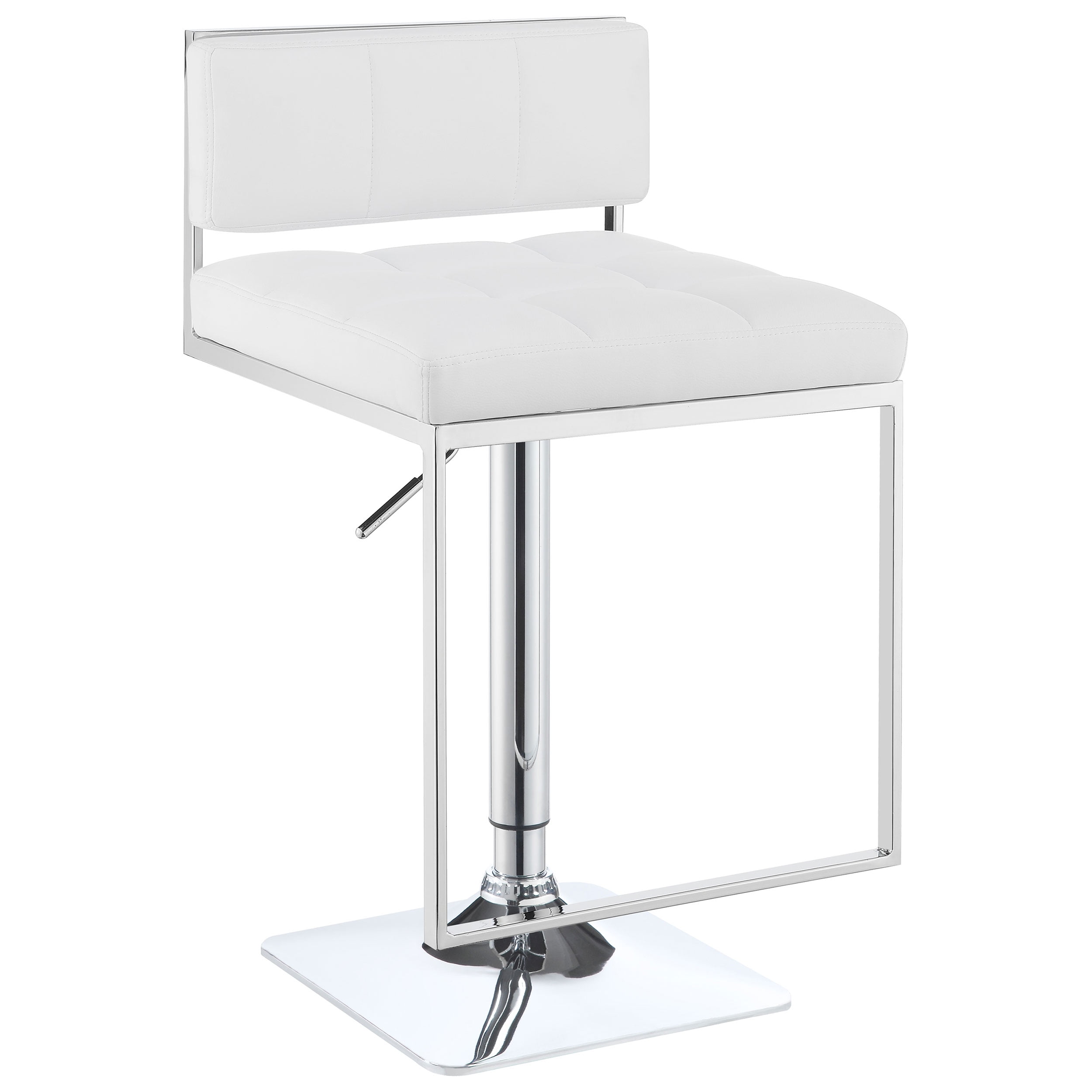 Alameda Adjustable Bar Stool Chrome and White - Image 2