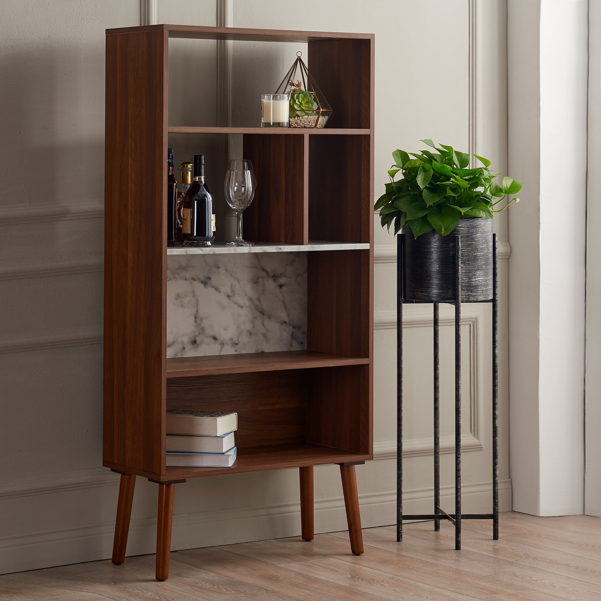 Teamson Home Kingston Bookcase with Faux Marble Top - Image 6