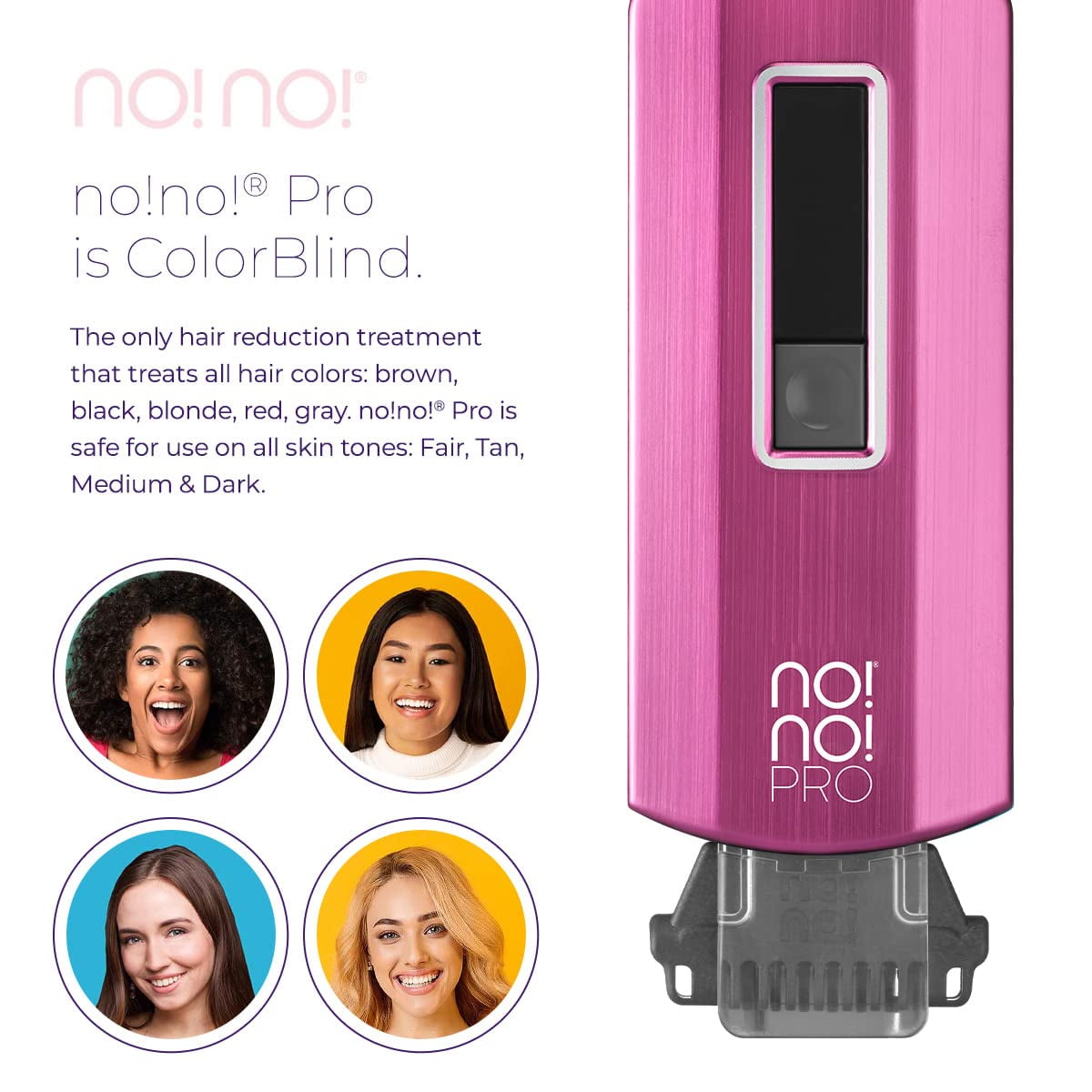 no!no! Pro Hair Removal Device for All Skin Tones, Body and Facial Hair Removal for Women & Men -Pink - Image 8