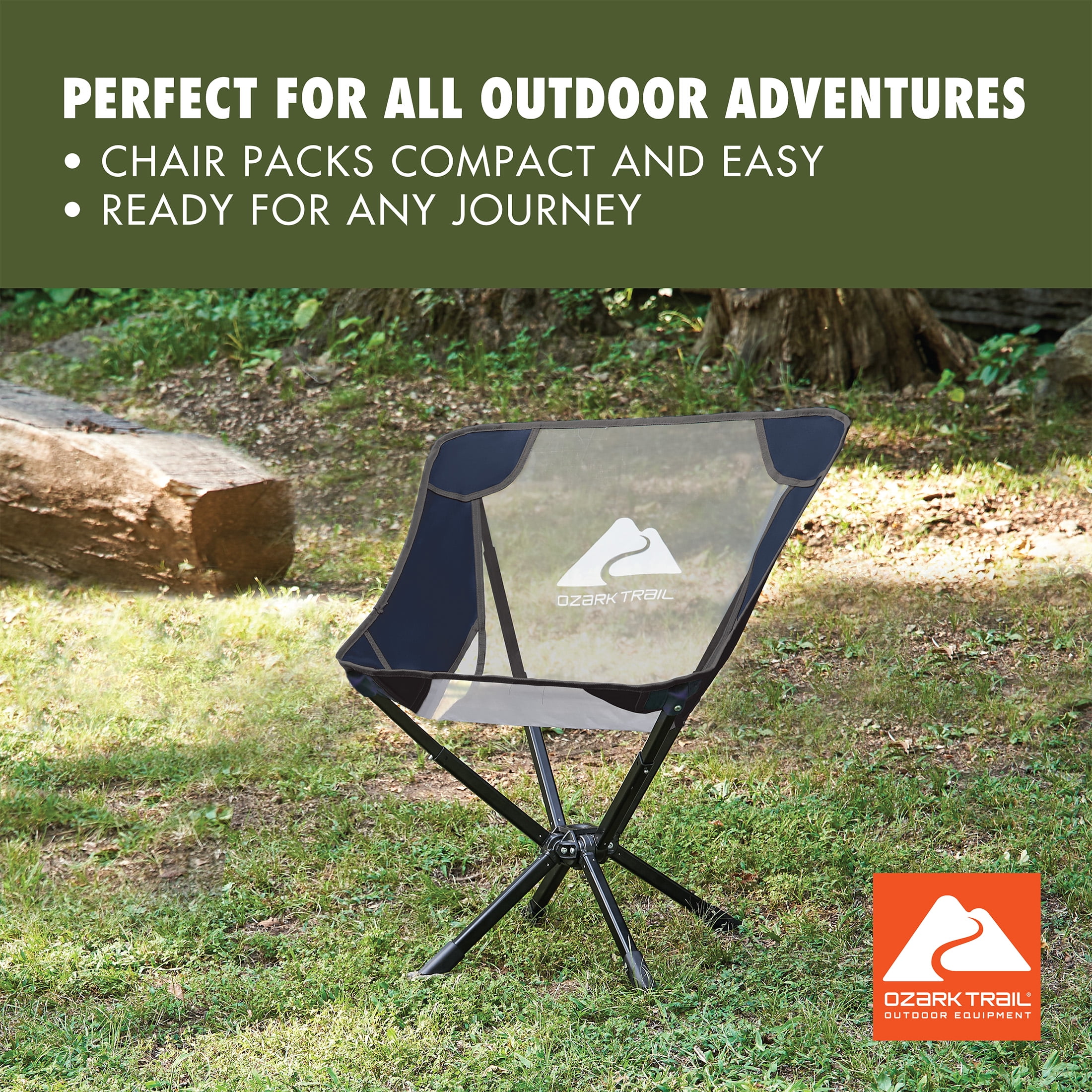 Ozark Trail Adult Instant Compact Chair, Navy - Image 11