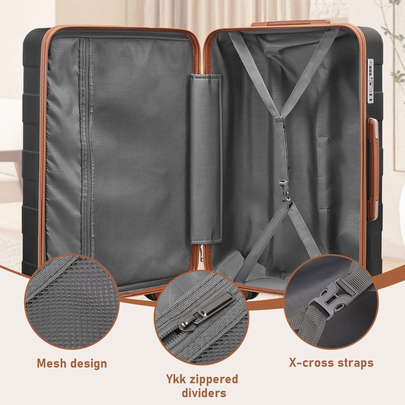 Joyway 3-Piece Luggage Set 20-Inch Carry-On Suitcase with Spinner Wheels TSA Lock Travel Duffel Bag and Toiletry Bag Hardside Lightweight Luggage Black - Image 4