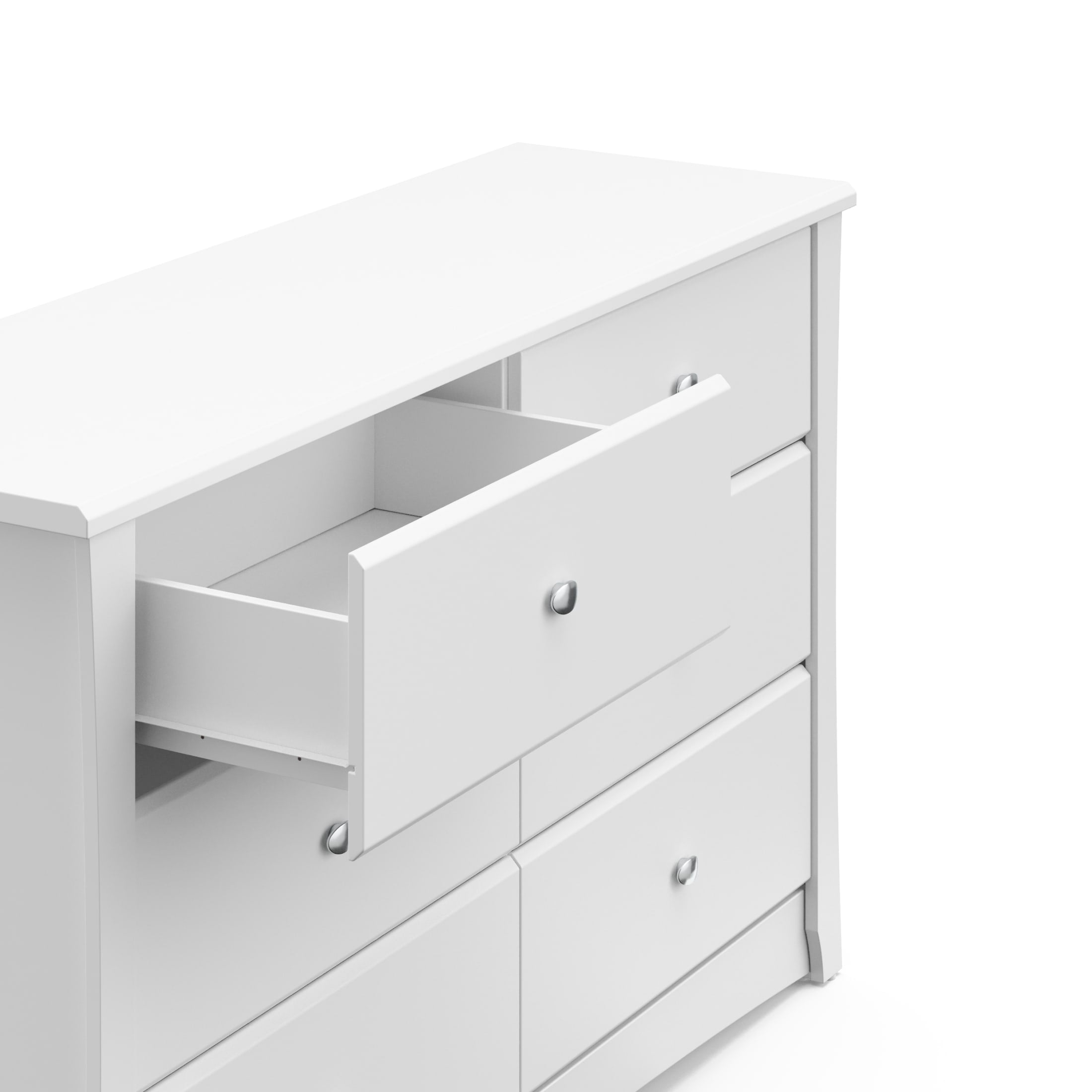 Storkcraft Crescent 6 Drawer Nursery Dresser, White - Image 10