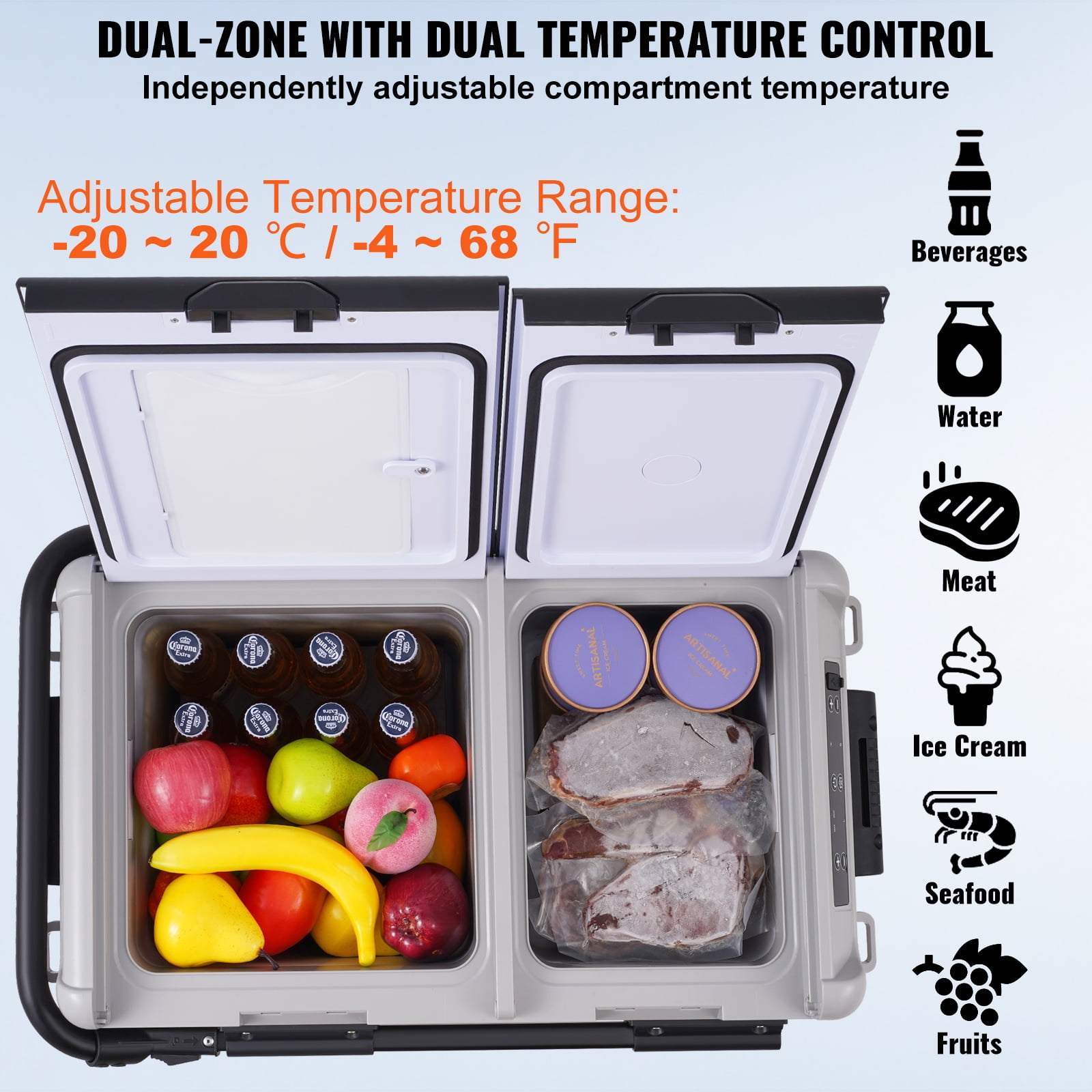 BENTISM 12volt Car Refrigerator Portable Freezer 52Qt Camping Refrigerator Outdoor - Image 2