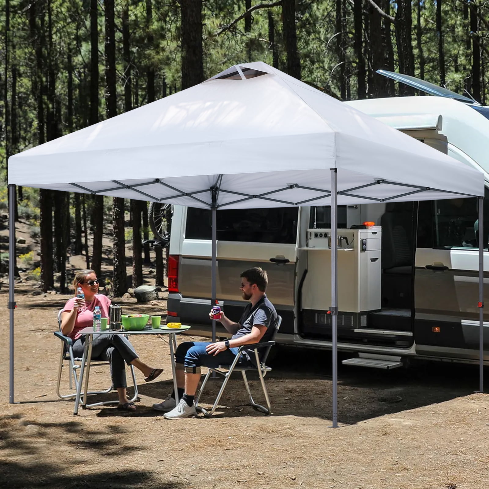 ABCCANOPY 10 ft x 10 ft Easy Pop up Outdoor Portable Instant One Push Function Canopy Tent with Air Vent, White - Image 7