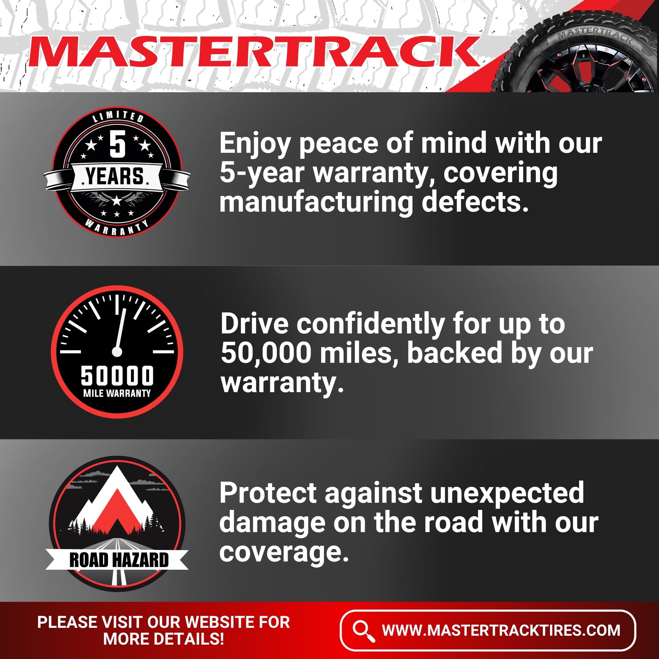 Mastertrack Badlands AT All Terrain LT235/85R16 10 Ply E 120S SUV Light Truck Tire 235/85/16(Tire Only) - Image 7