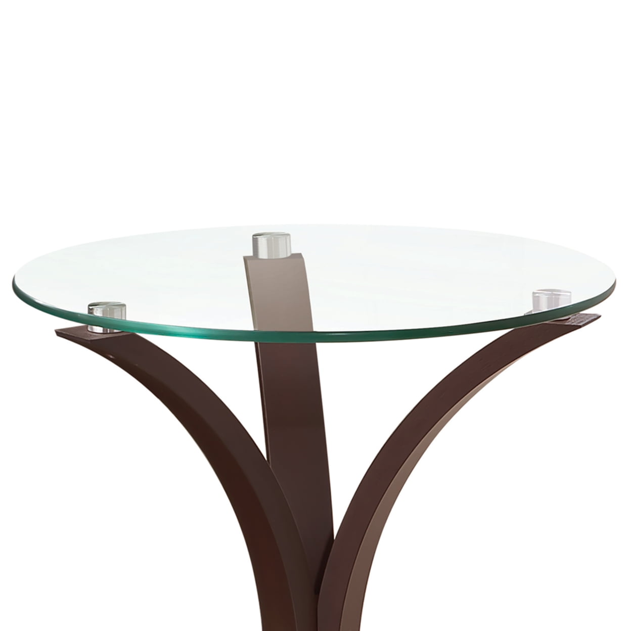 Coaster Company Contemporary Wood and Glass Round End Table, Cappuccino - Image 6