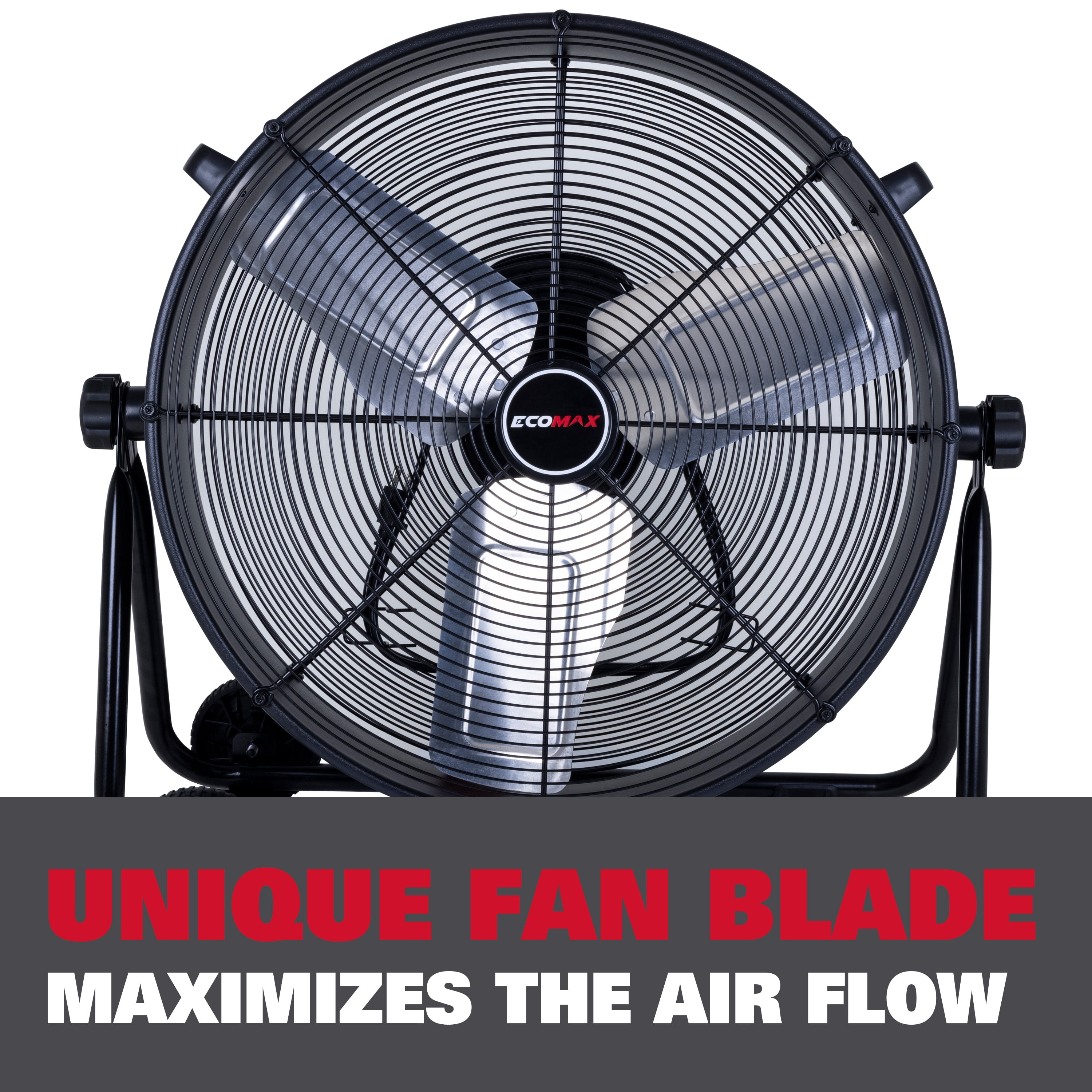 Ecomax EMF102433D 24" High Velocity Drum Floor Fan – Industrial 3-Speed Adjustable Tilt - Image 4