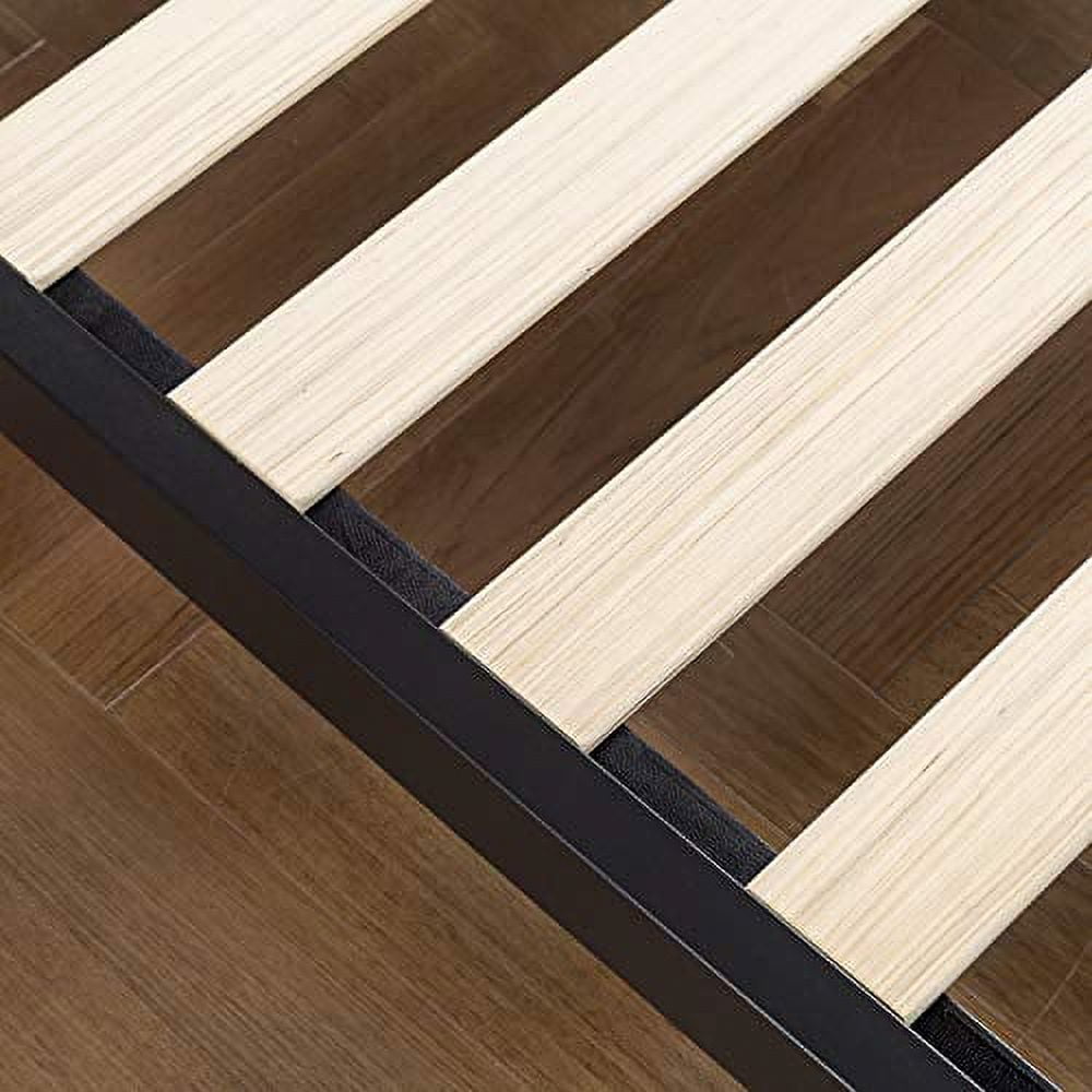 Zinus Suzanne 37" Metal and Wood Platform Bed with Headboard, Chestnut Brown, Twin - Image 2