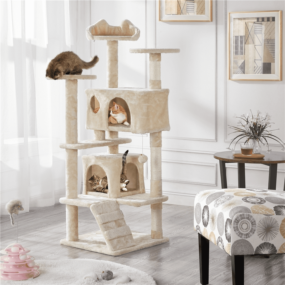 Renwick 51.2-in Cat Tree & Condo Scratching Post Tower, Beige - Image 4