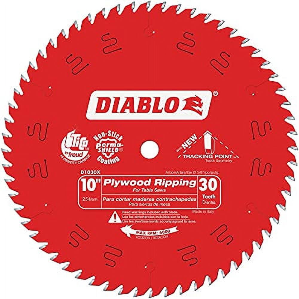 Diablo 10 in. Dia. x 5/8 in. Plywood Ripping TiCo Hi-Density Carbide Saw Blade 30 teeth 1 pc. - Image 2