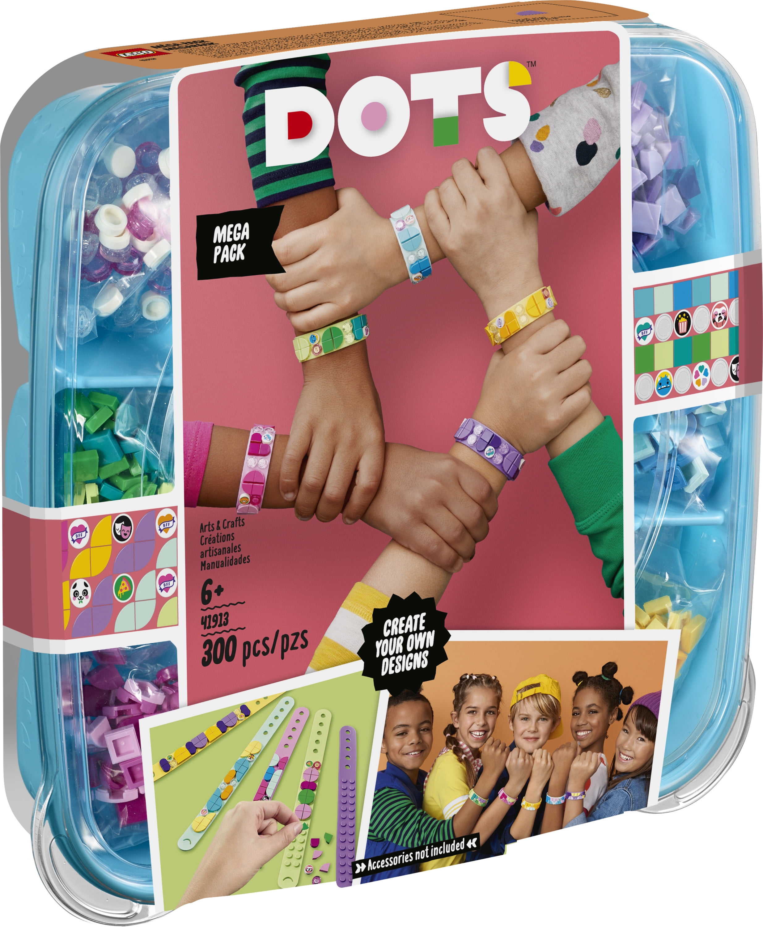 LEGO DOTS Bracelet Mega Pack 41913 DIY Creative Craft Bracelet-Making Kit, Building Toy for Kids (300 Pieces) - Image 7