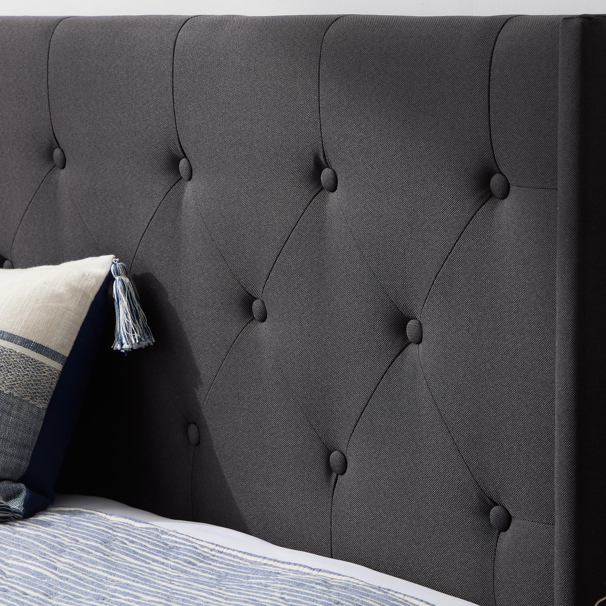 Rest Haven Astoria Wingback Tufted Upholstered Bed, Twin, Charcoal - Image 10