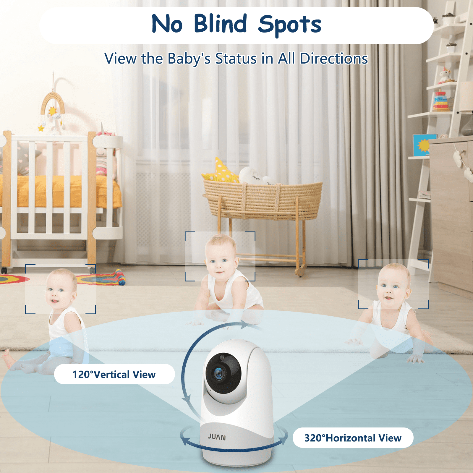 JUAN Baby Monitor with Camera and Audio, Video Baby Monitor with No Wifi, 5 inch Large LCD Screen - Image 5