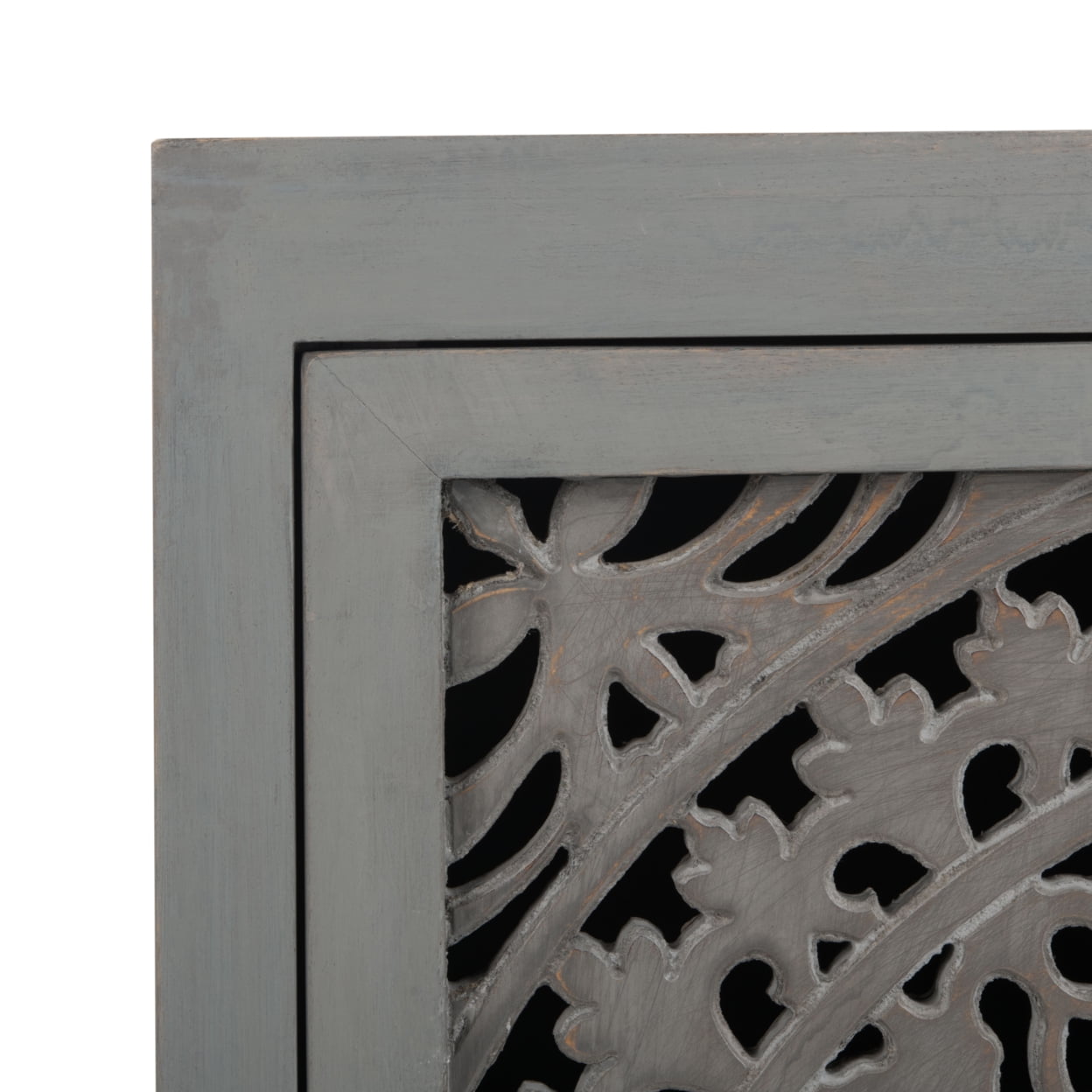 SAFAVIEH Thea Mid-Century Retro 1 Door Carved Nightstand, Grey Walnut - Image 3