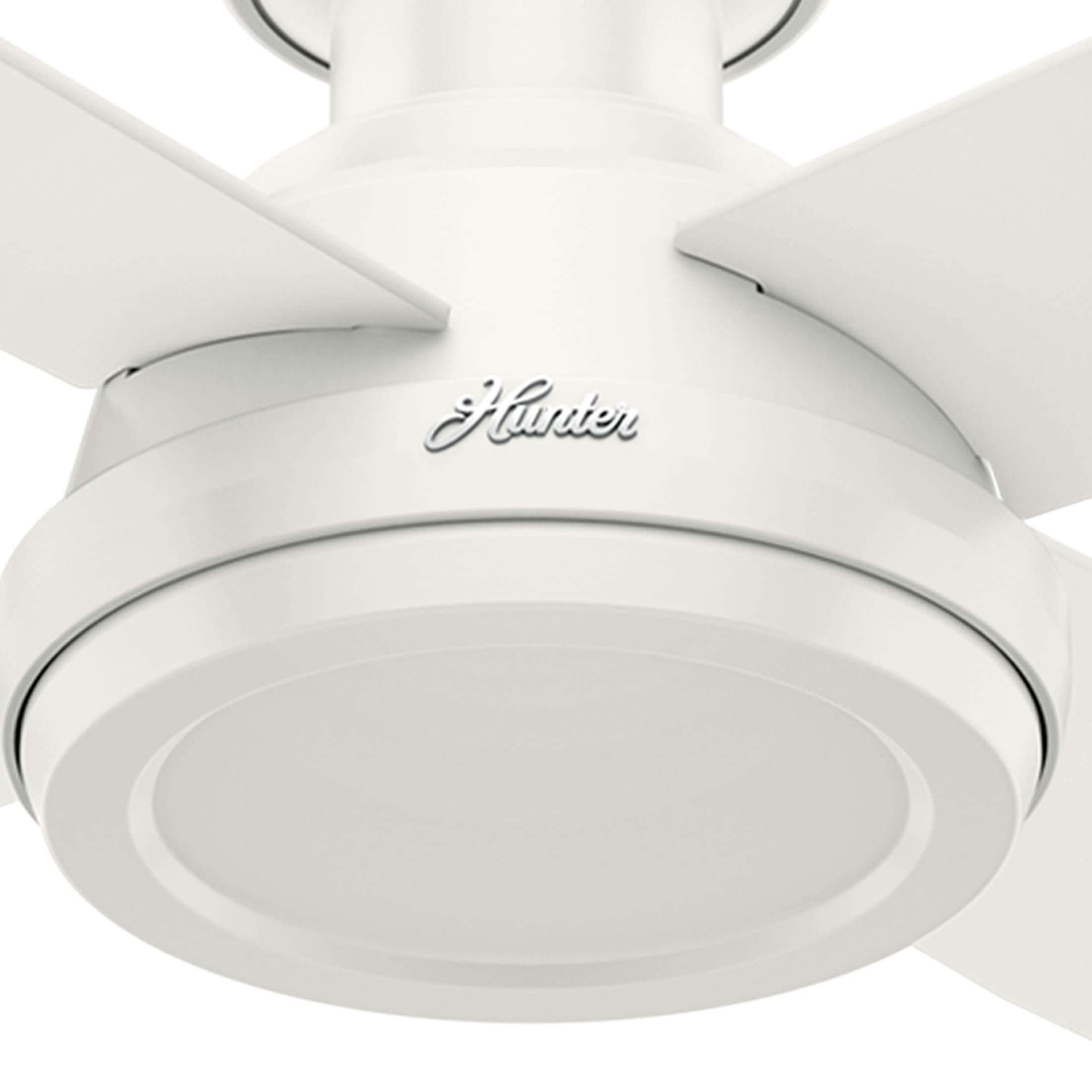 Hunter - Dempsey Indoor Low Profile Ceiling Fan, Remote, 52-inch, Fresh White, Modern-style, 3-speed WhisperWind Motor, 59248, for Living Rooms, Bedrooms - Image 13