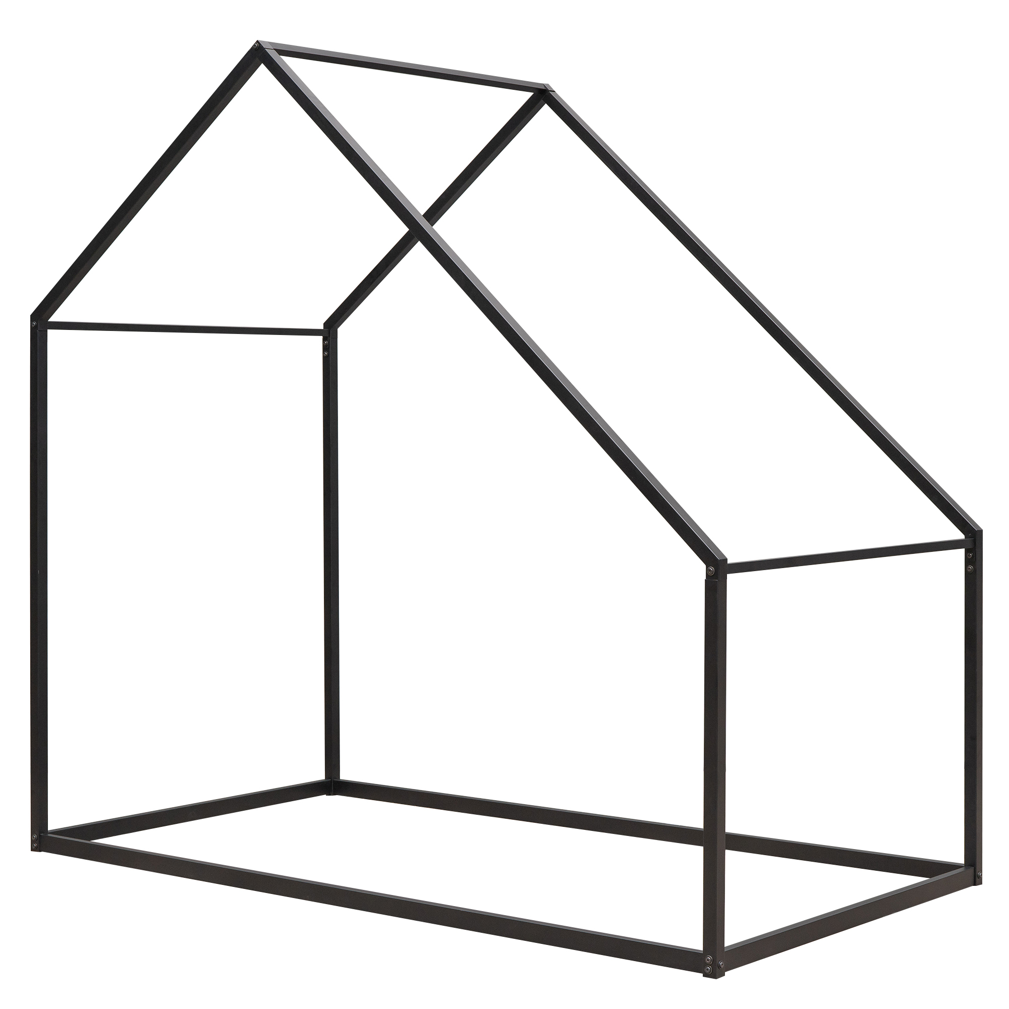 EUROCO Modern Metal Twin Size Tent Bed for Kids, Solid Canopy Bed for Kids Teens Bedroom, Black - Image 3