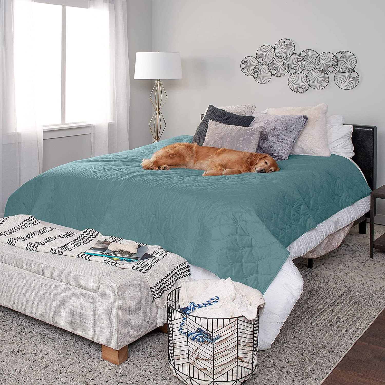 FurHaven Pet Products Quilted Twill Waterproof Bed/Furniture Protector - Nile Blue, Jumbo/King - Image 11